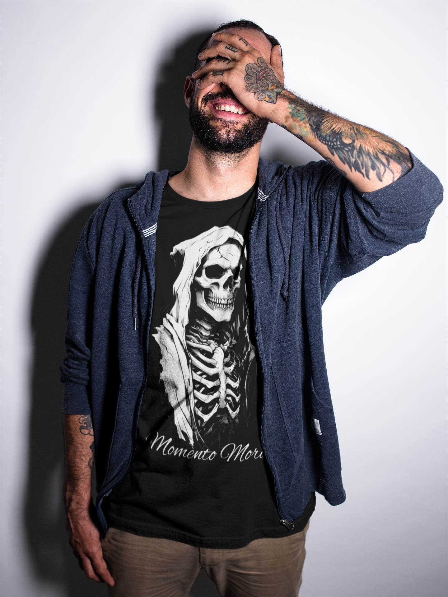 Skull Design Unisex Heavy Cotton Tee | Memoria Mortis | Halloween Shirt, Graphic Tee, Gothic Apparel, Casual Wear, Unique Gift