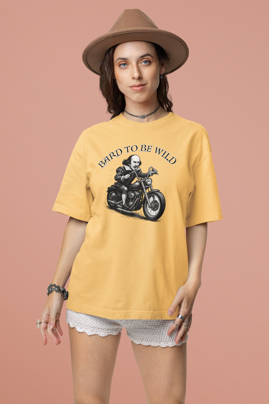 Bard to Be Wild Unisex Heavy Cotton Tee, Funny Motorcycle Shirt, Biker Tee, Gift for Dad, Casual Wear