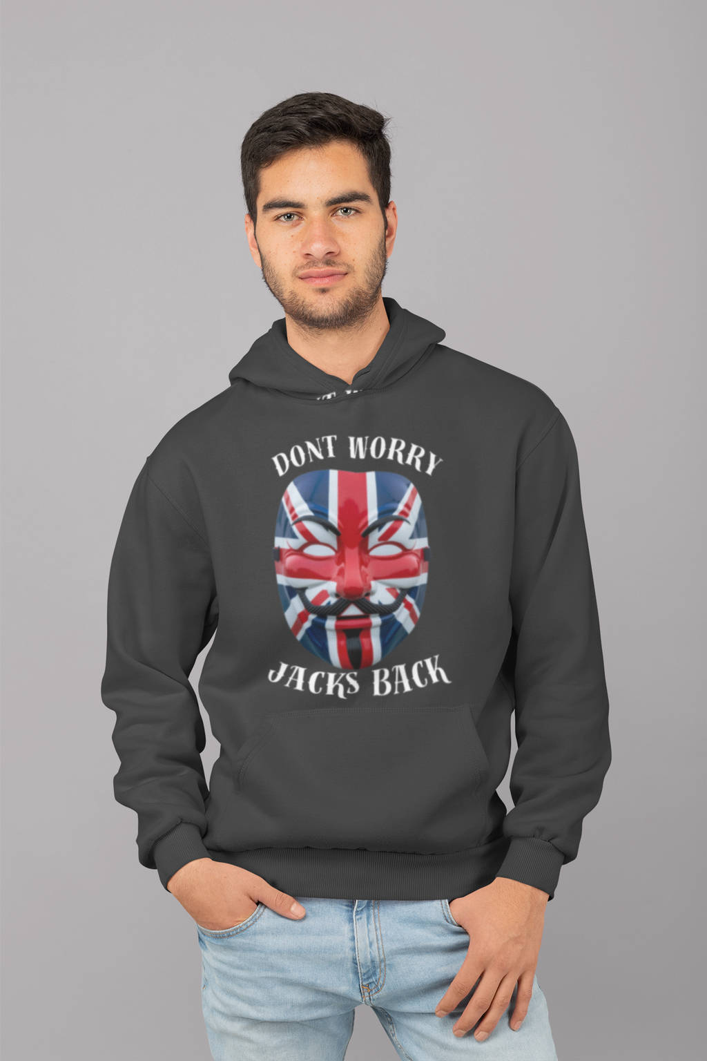 Stylish Unisex College Hoodie - Don't Worry, Jack's Back Design, Cozy Sweatshirt, Perfect Gift for Students, Casual Wear, College [...]