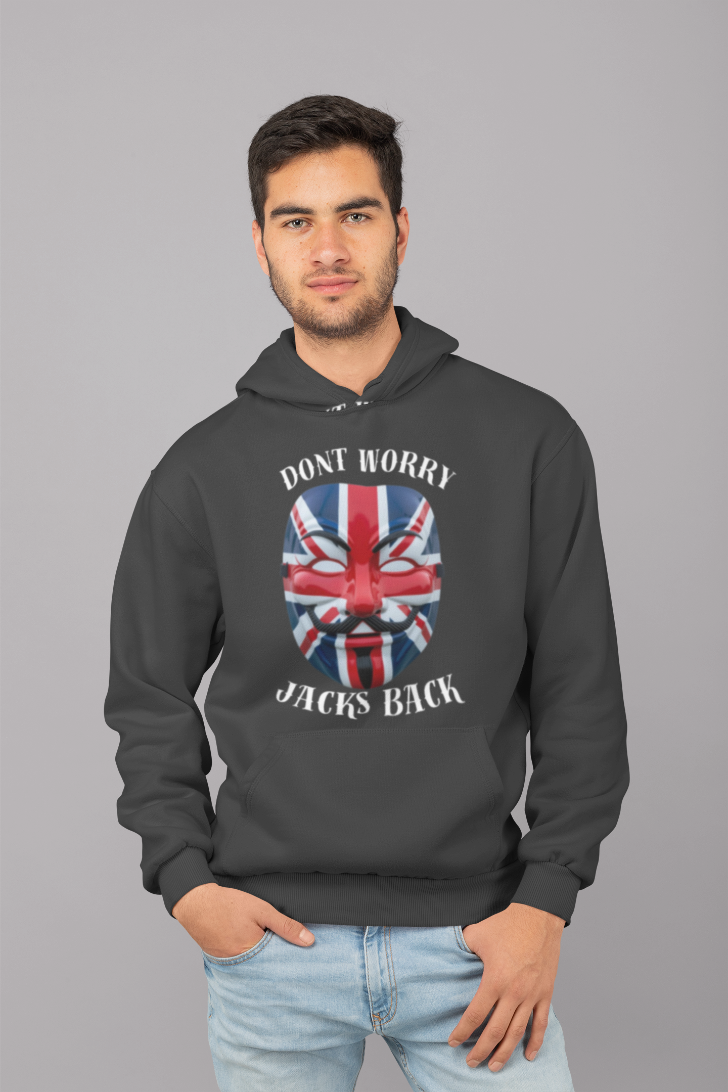 Stylish Unisex College Hoodie - Don't Worry, Jack's Back Design, Cozy Sweatshirt, Perfect Gift for Students, Casual Wear, College [...]