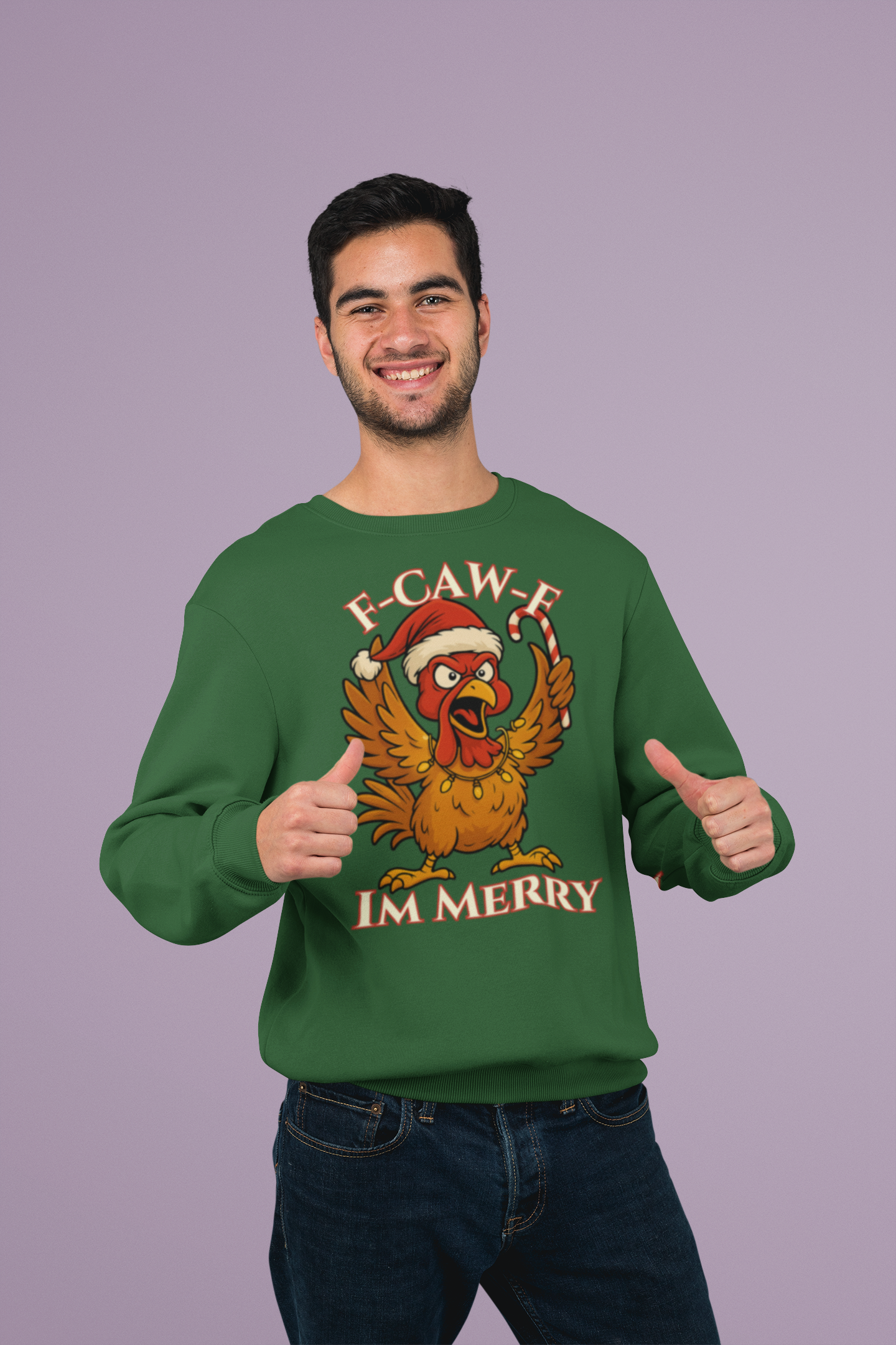 Funny Christmas Sweatshirt - 'F-Caw-F I'm Merry' Unisex Crewneck