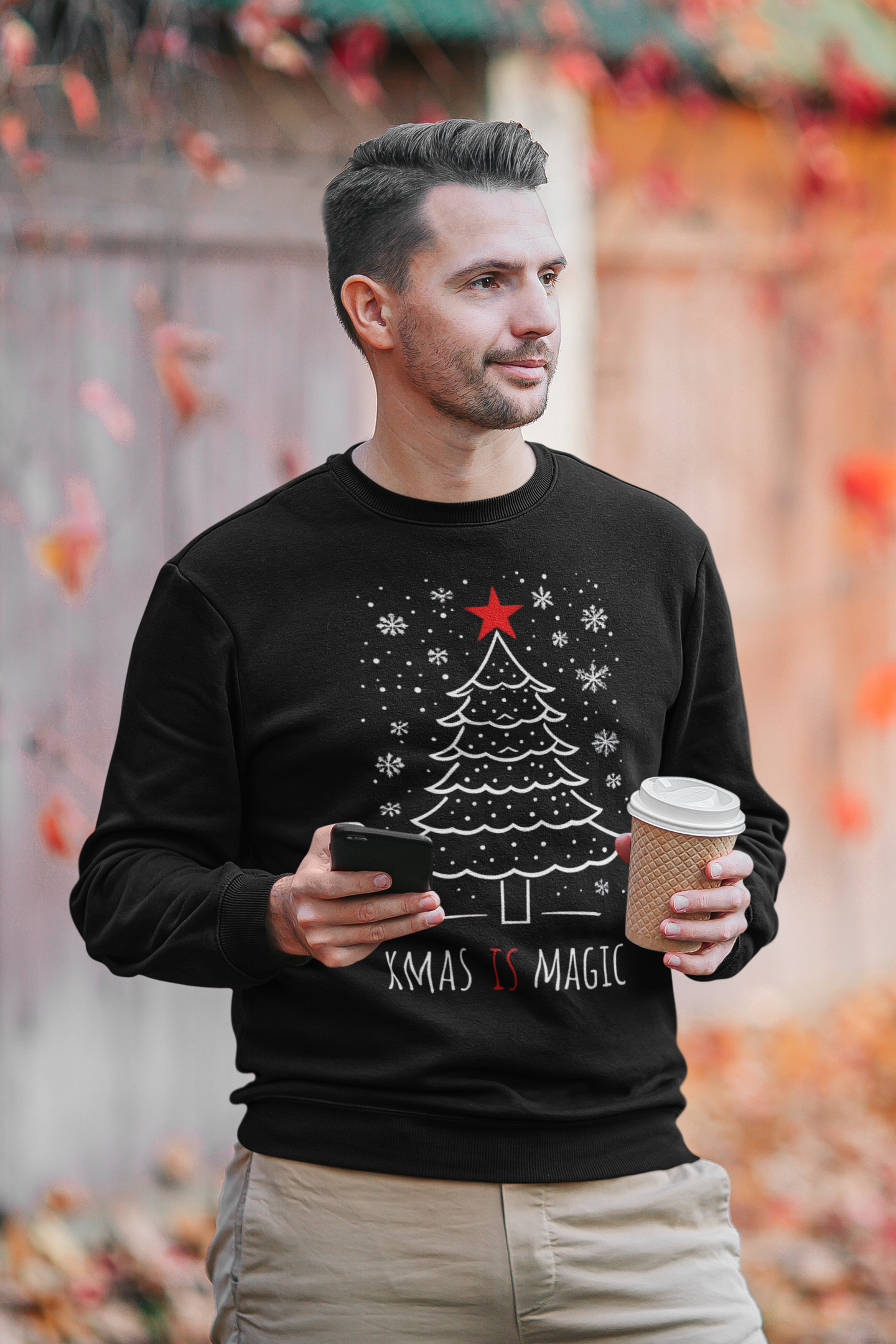 Christmas Tree Crewneck Sweatshirt — "Xmas Is Magic" Holiday Pullover