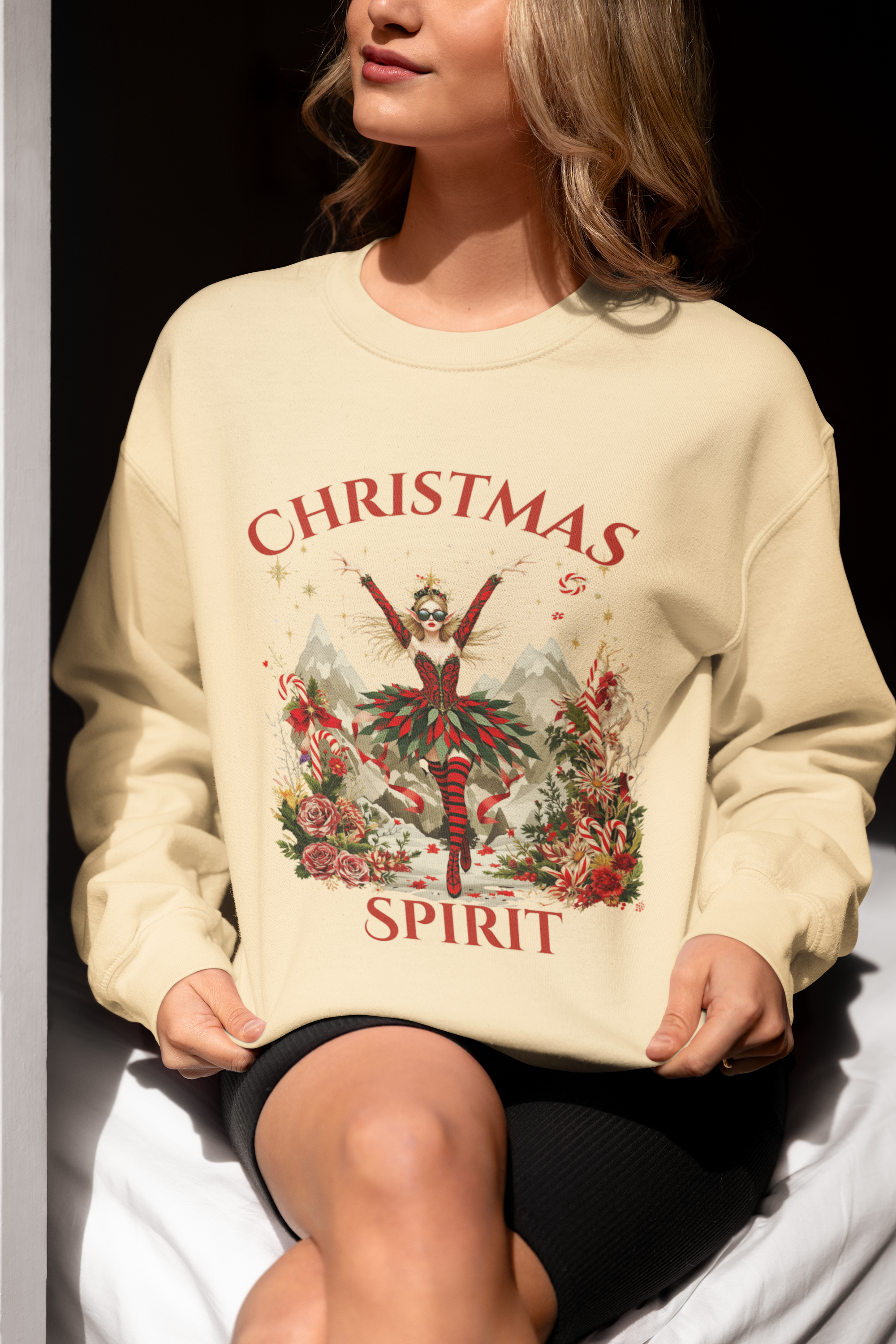 Christmas Spirit Crewneck Sweatshirt — Festive Fairy Holiday Sweater