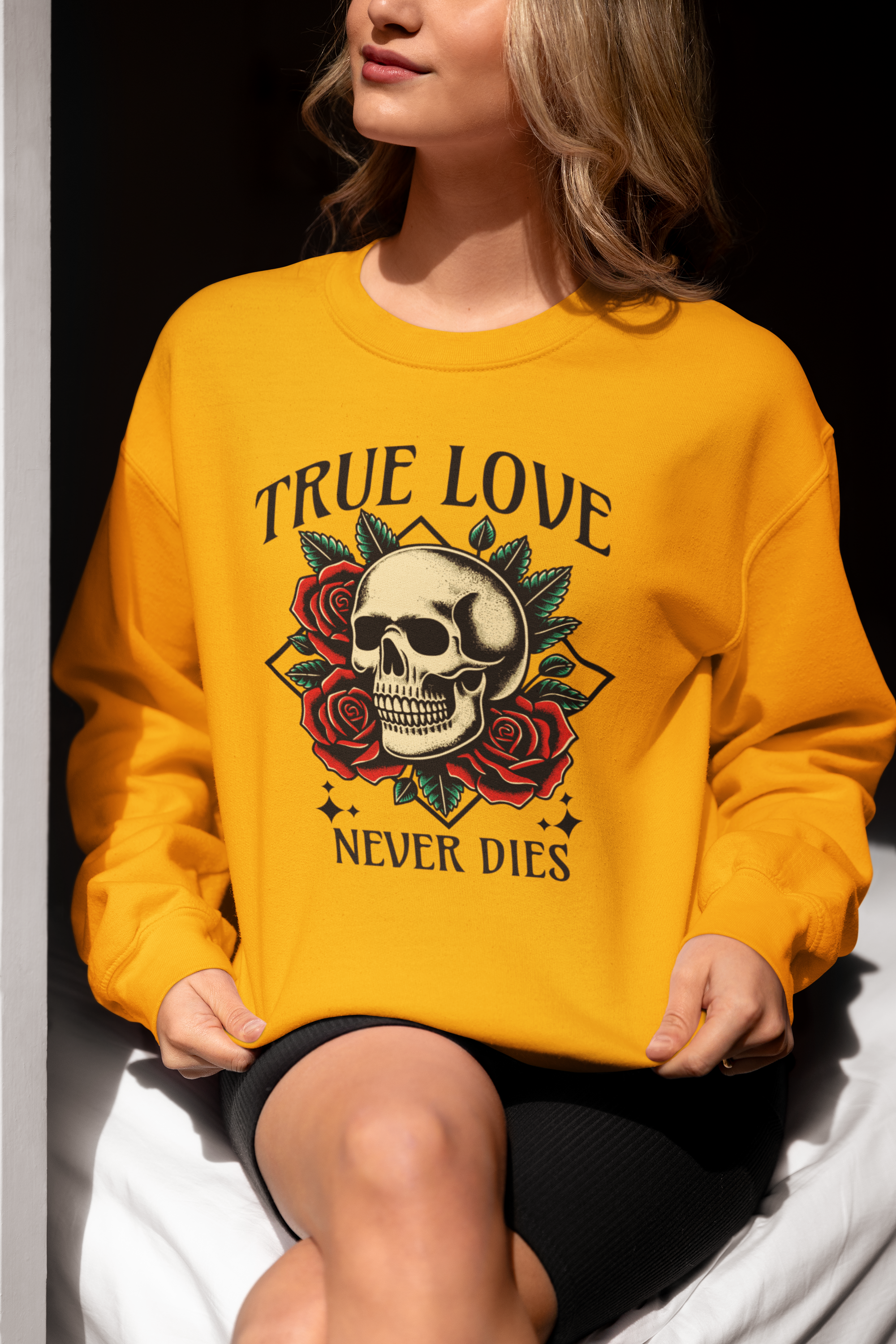 True Love Never Dies Skull & Roses Sweatshirt