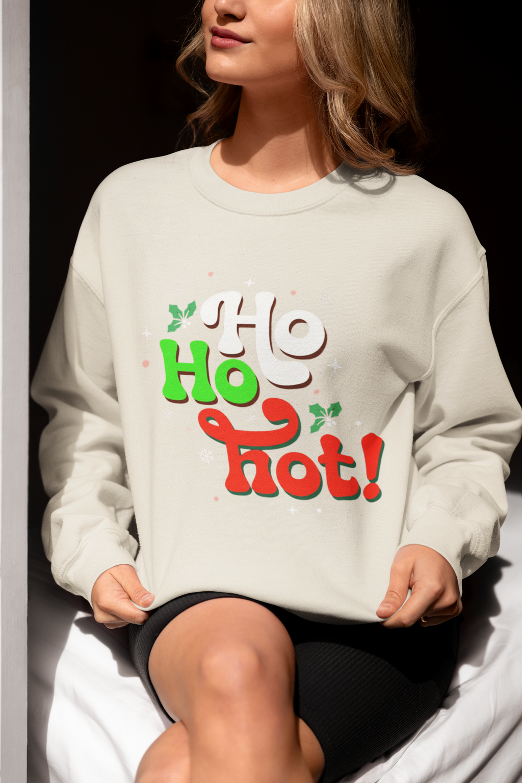 Holiday 'Ho Ho Hot!' Crewneck Sweatshirt — Funny Christmas Sweatshirt