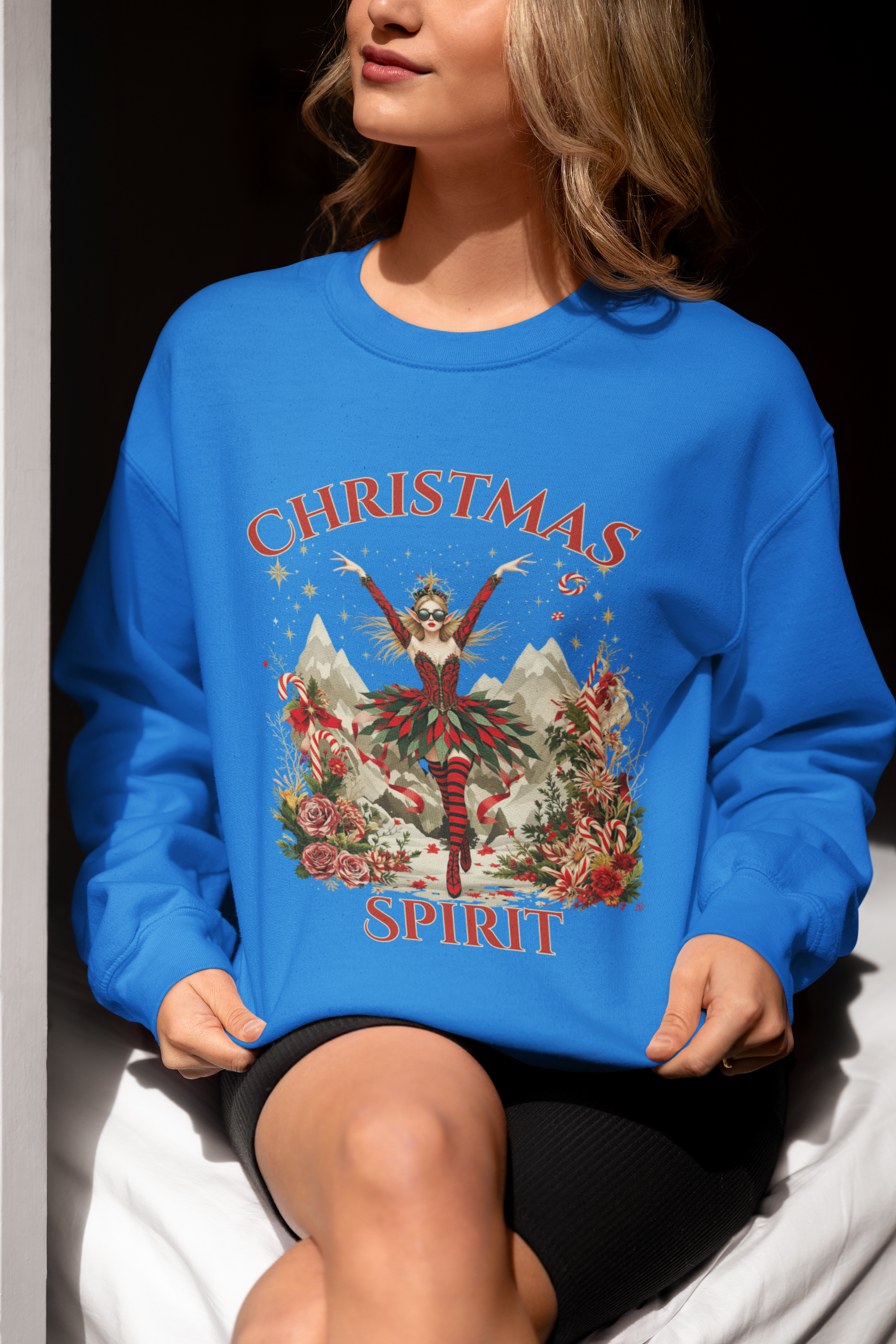 Christmas Spirit Crewneck Sweatshirt — Festive Fairy Holiday Sweater