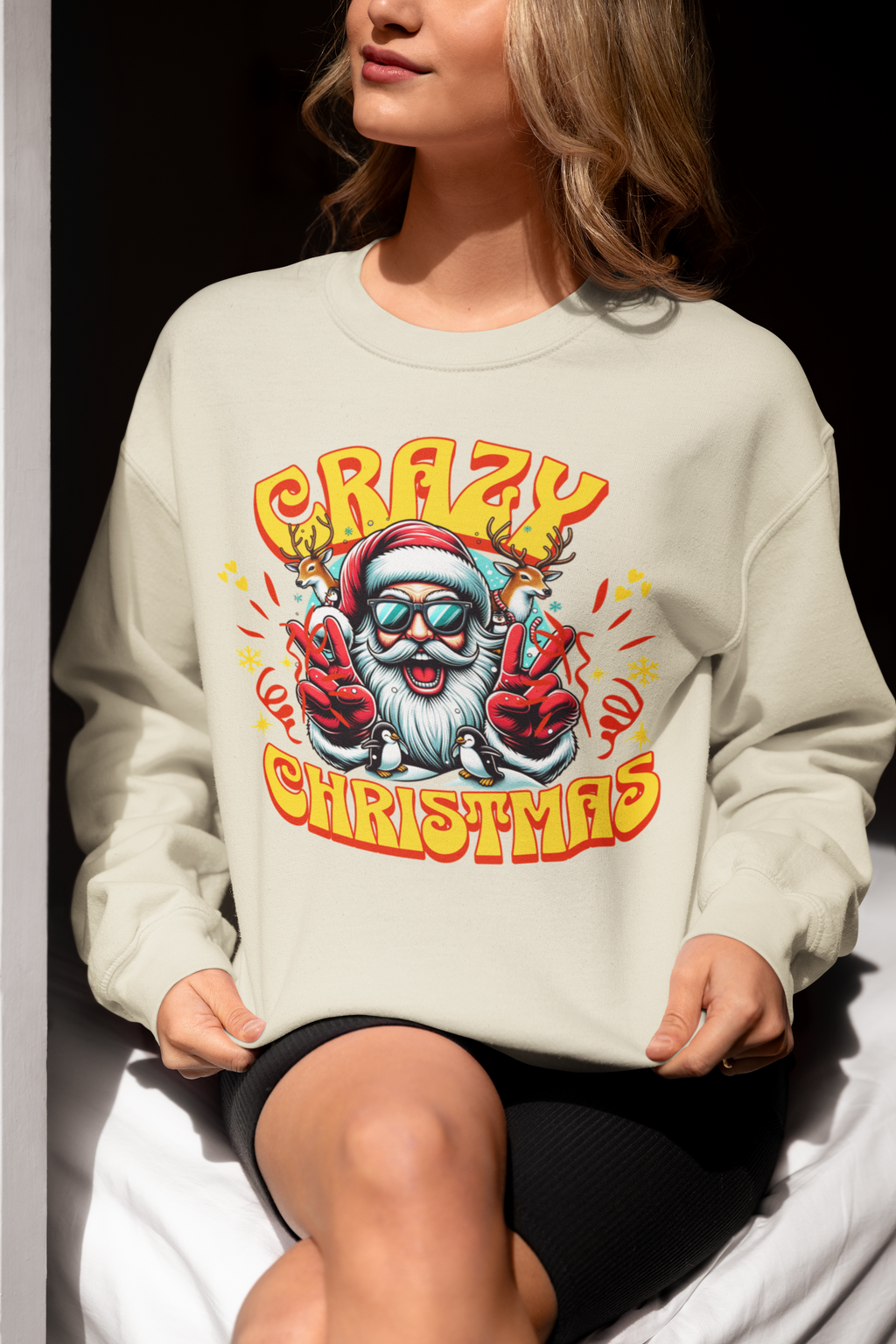 Crazy Christmas Unisex Crewneck Sweatshirt