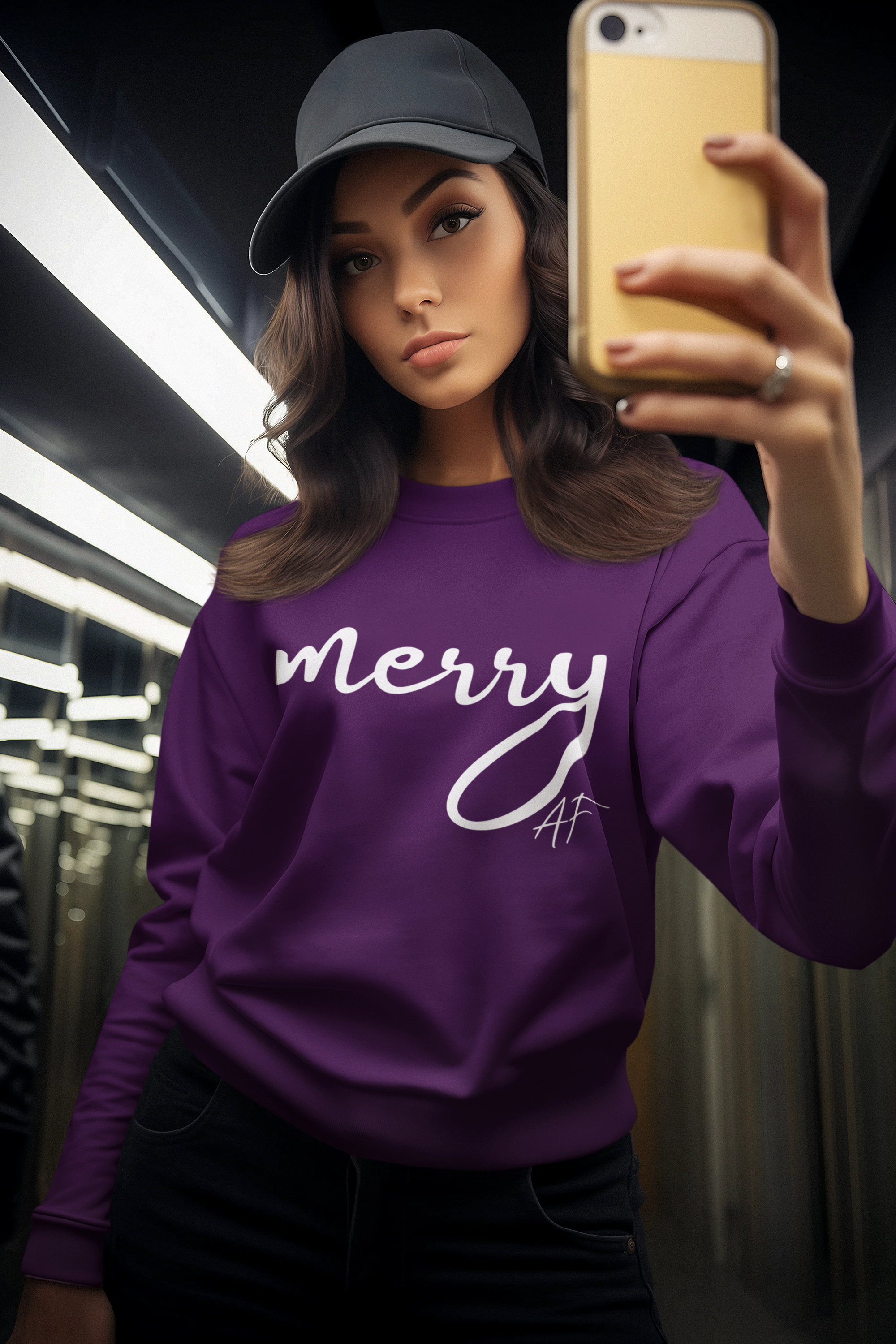 Merry AF Crewneck Sweatshirt – Funny Christmas Holiday Sweater