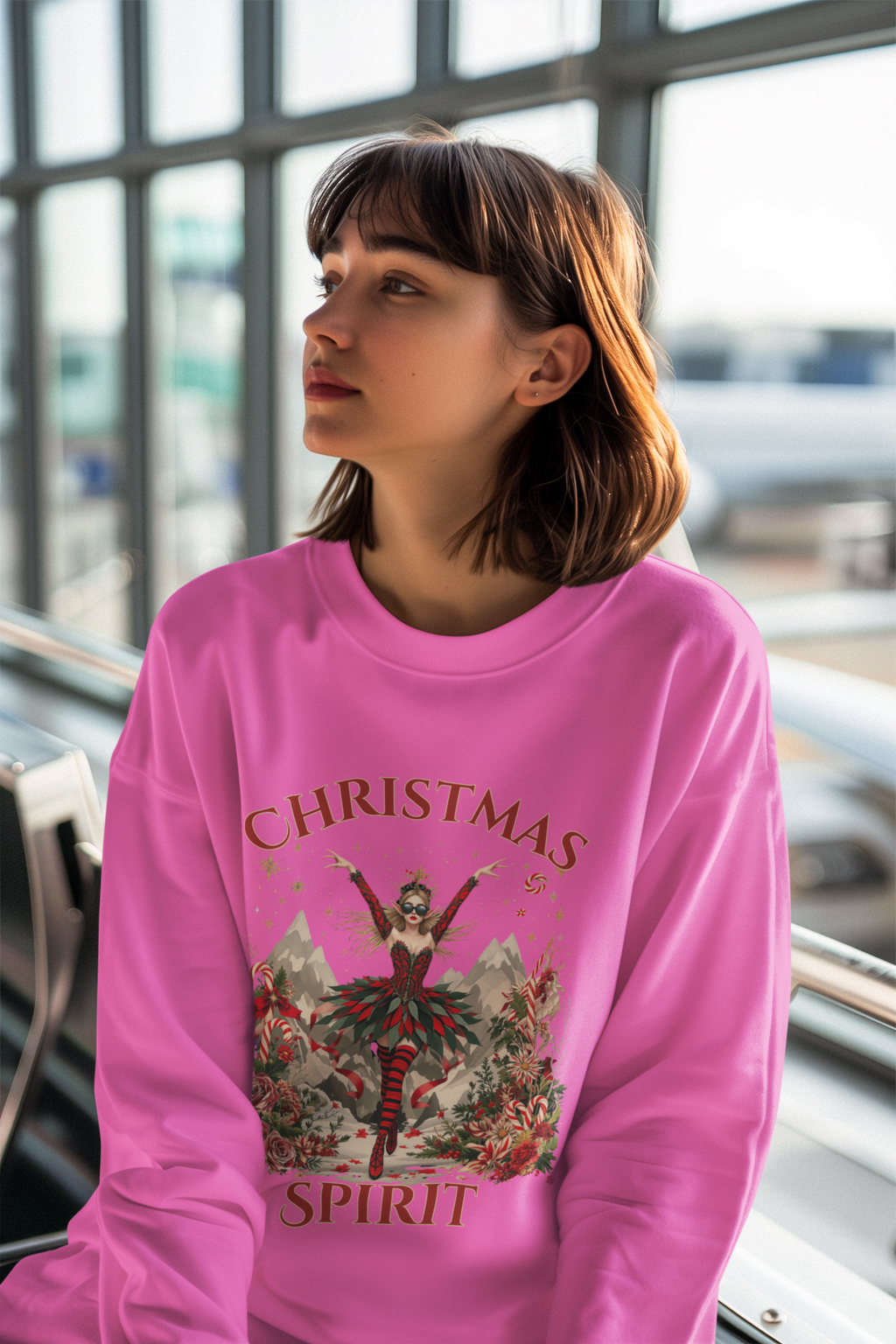 Christmas Spirit Crewneck Sweatshirt — Festive Fairy Holiday Sweater