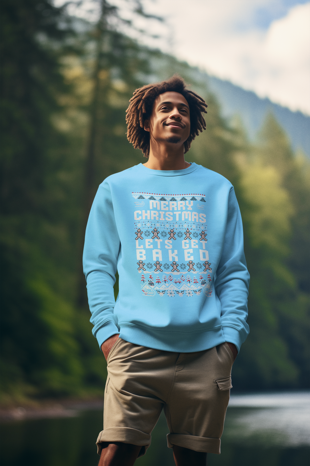 Christmas Gingerbread Crewneck Sweatshirt — "Merry Christmas" Holiday Sweater