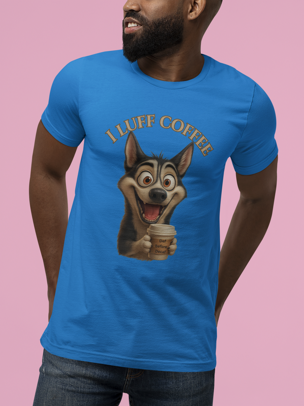 Funny Coffee Lover Tee | I Luff Coffee Unisex Jersey Short Sleeve T-Shirt