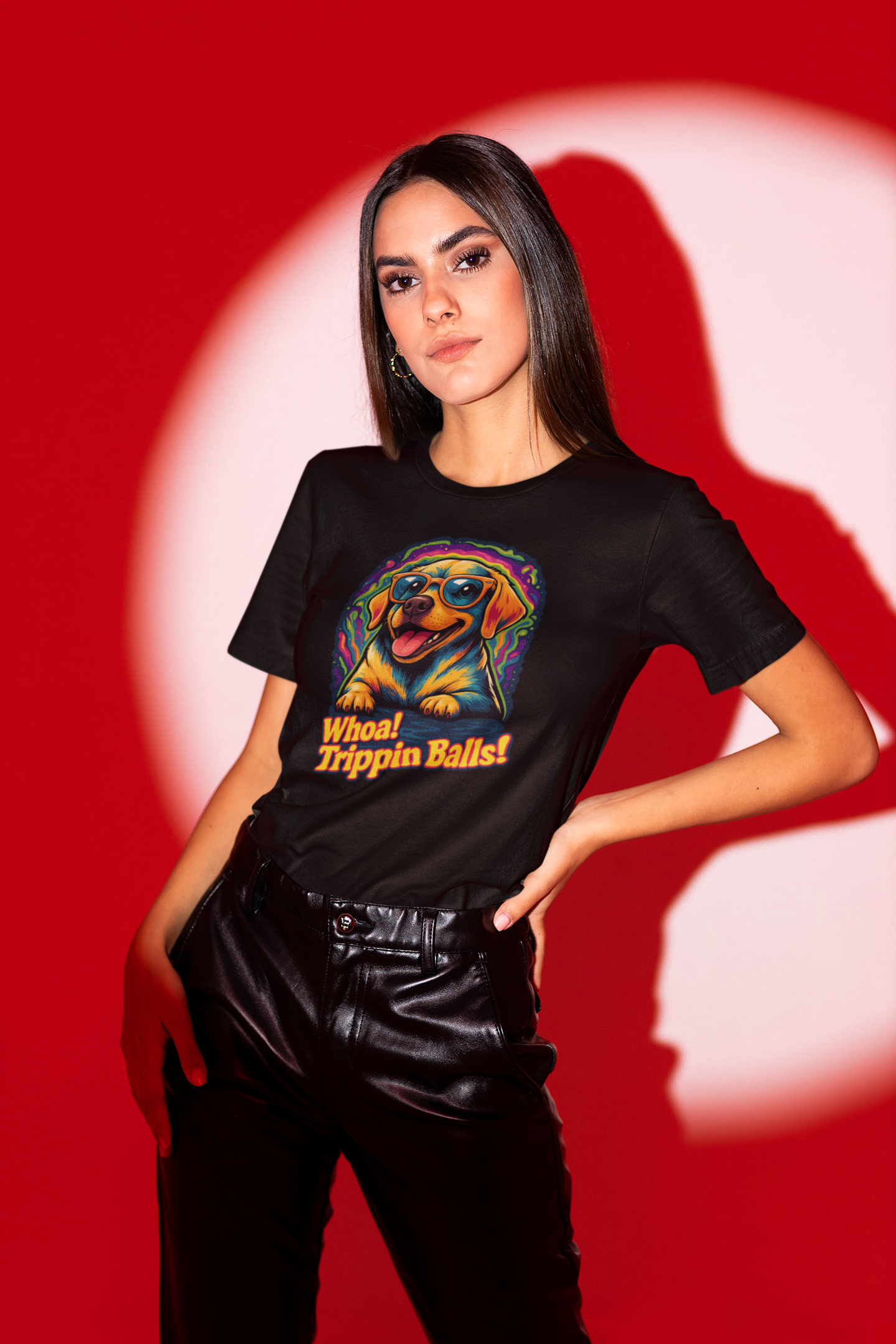 Funny Dog Graphic Tee - "Whoa! Trippin Balls!" Unisex Jersey Shirt