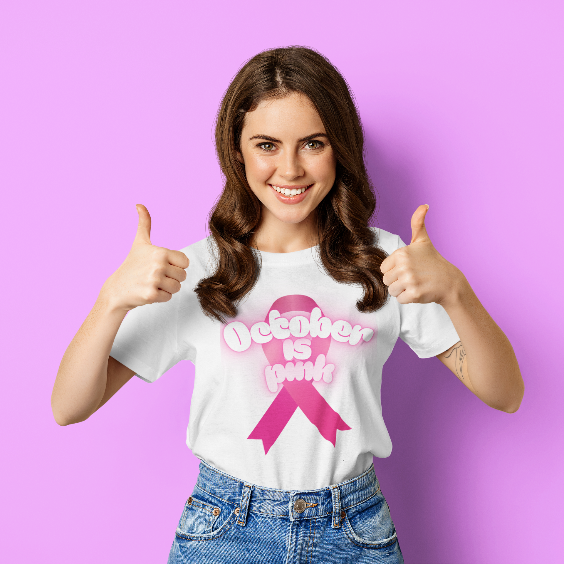October is Pink Unisex Heavy Cotton Tee, Breast Cancer Awareness Shirt, Support T-Shirt, Gift for October Events, Casual Wear