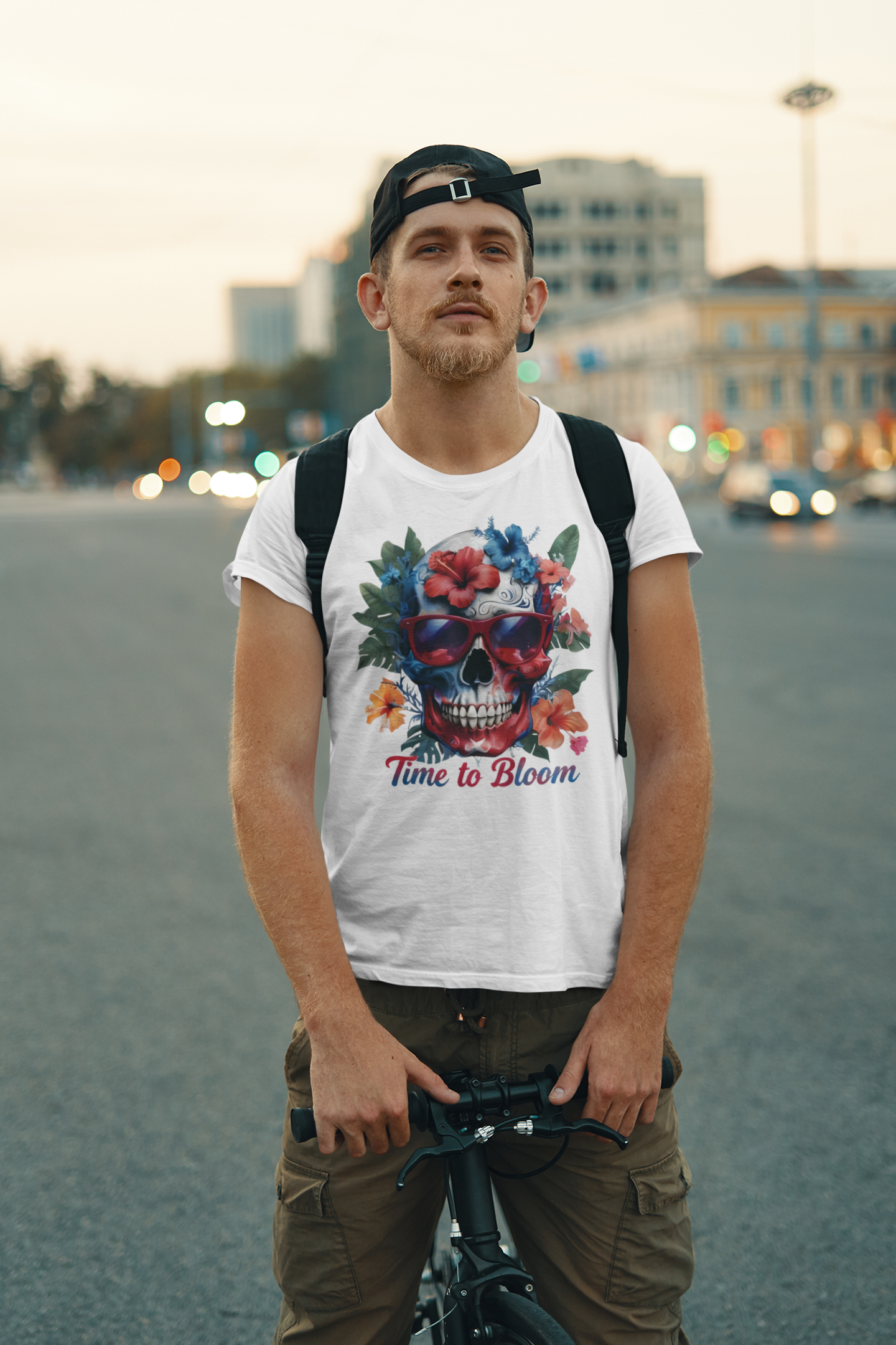 Skull Floral Tee - Time to Bloom, Unisex T-Shirt, Graphic Tee, Gift for Flower Lovers, Vintage Style Apparel
