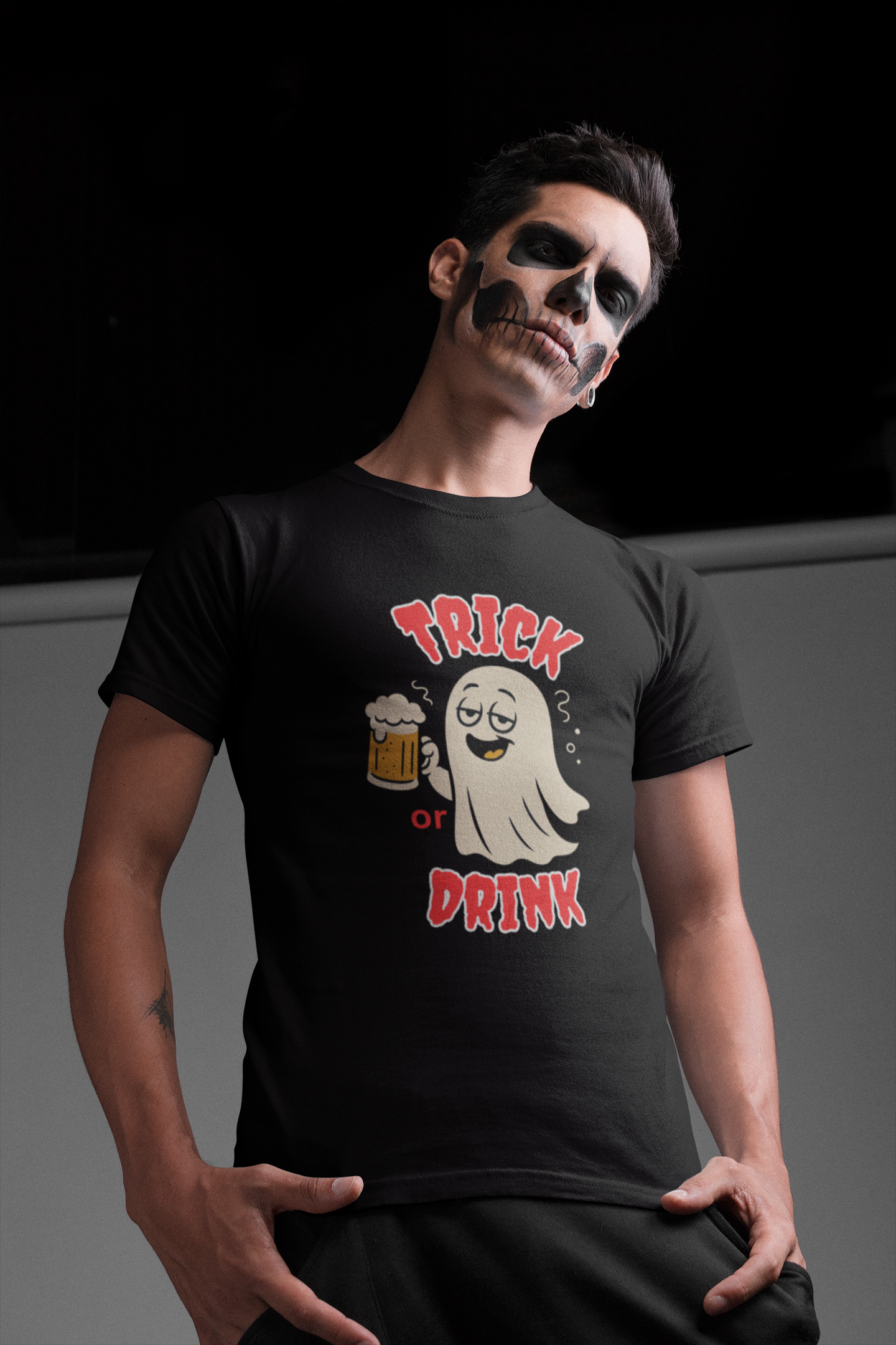 Halloween Ghost Tee - Trick or Drink Unisex Heavy Cotton T-Shirt, Funny Halloween Shirt, Halloween Party Wear, Ghost Lover Tee