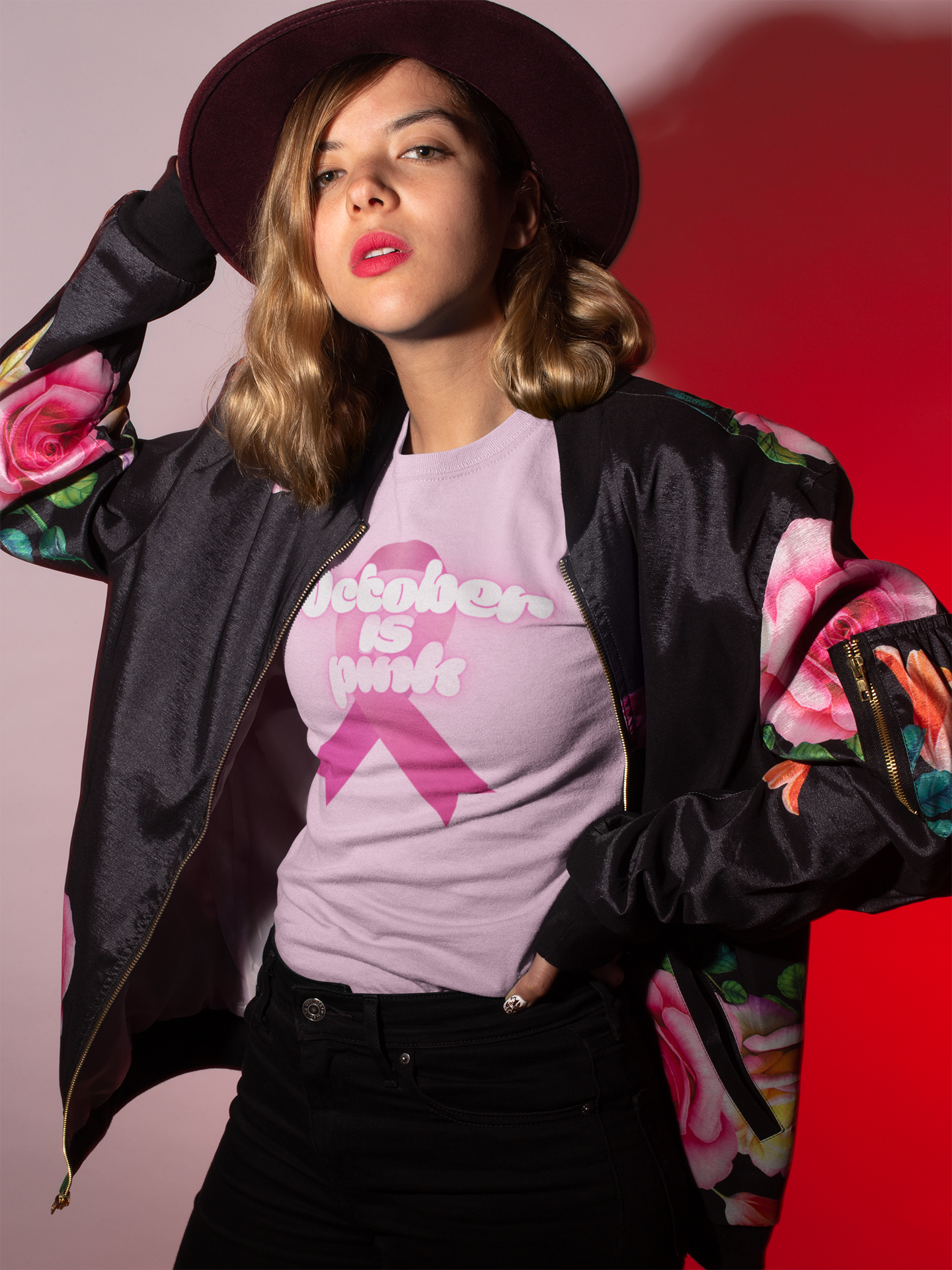 October is Pink Unisex Heavy Cotton Tee, Breast Cancer Awareness Shirt, Support T-Shirt, Gift for October Events, Casual Wear