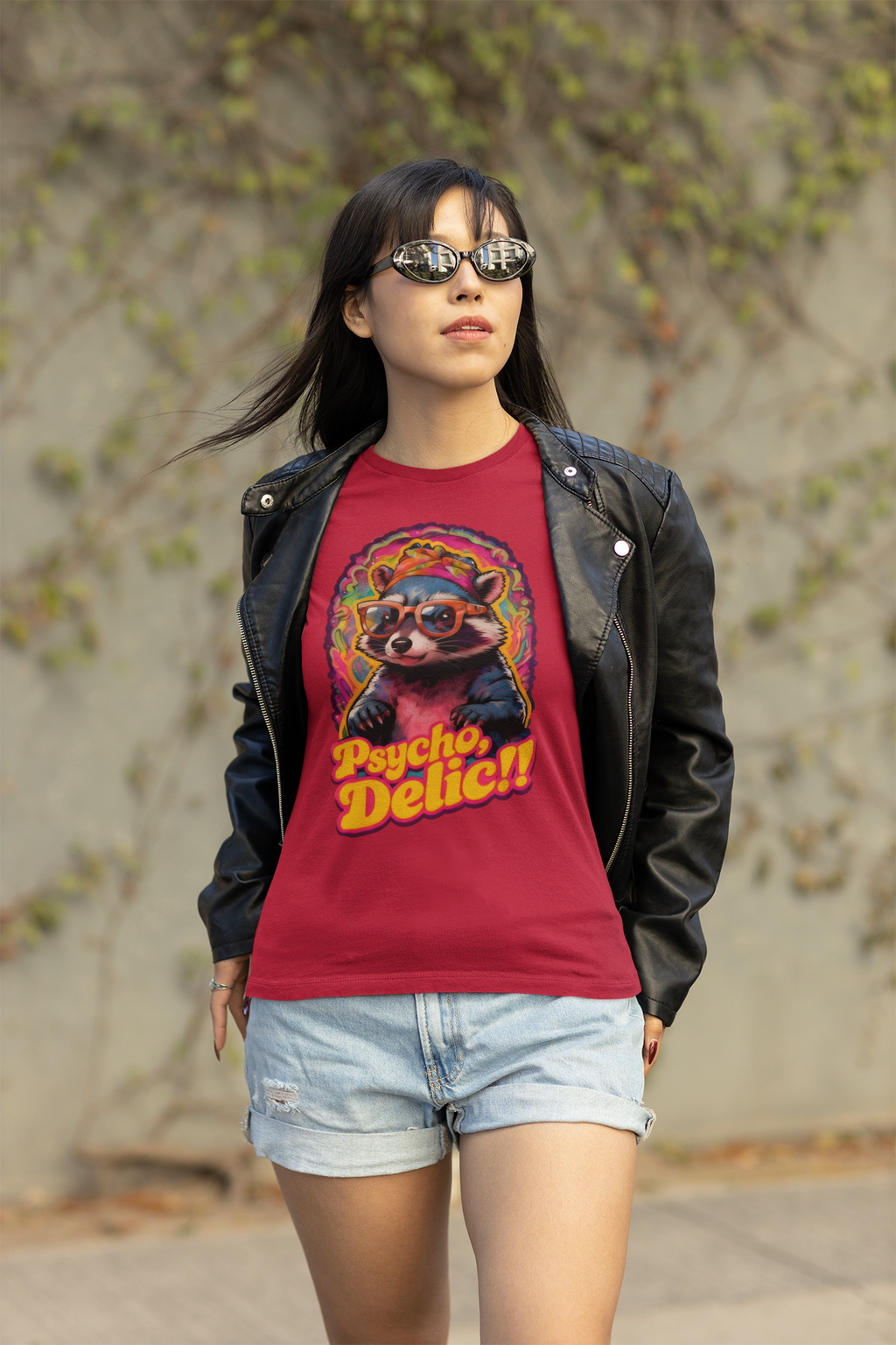 Psycho Delic Raccoon Tee - Unisex Jersey Short Sleeve T-Shirt
