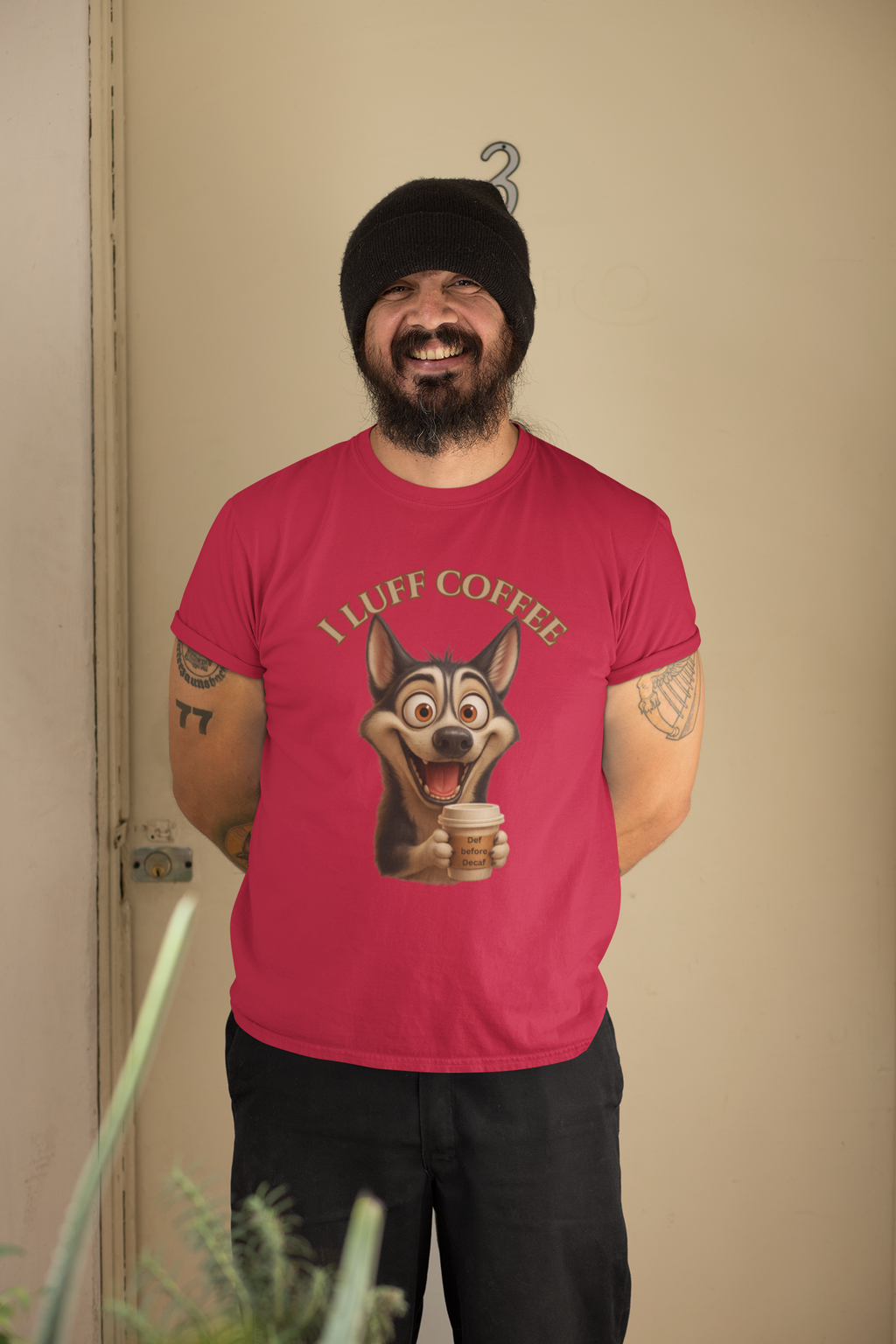Funny Coffee Lover Tee | I Luff Coffee Unisex Jersey Short Sleeve T-Shirt
