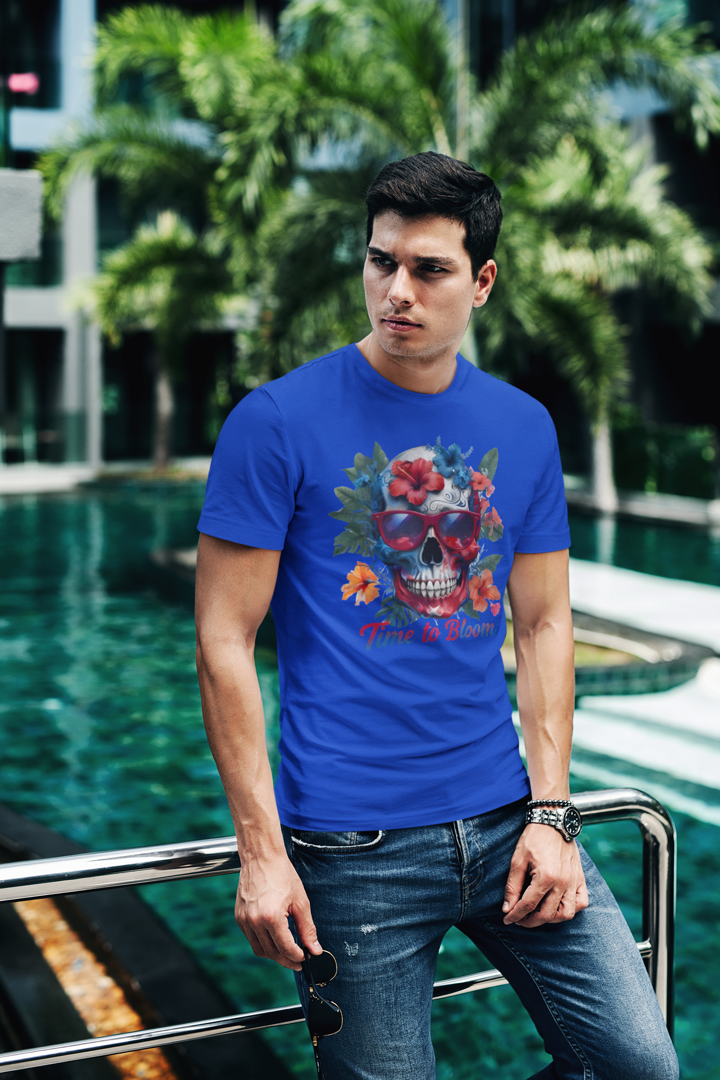 Skull Floral Tee - Time to Bloom, Unisex T-Shirt, Graphic Tee, Gift for Flower Lovers, Vintage Style Apparel