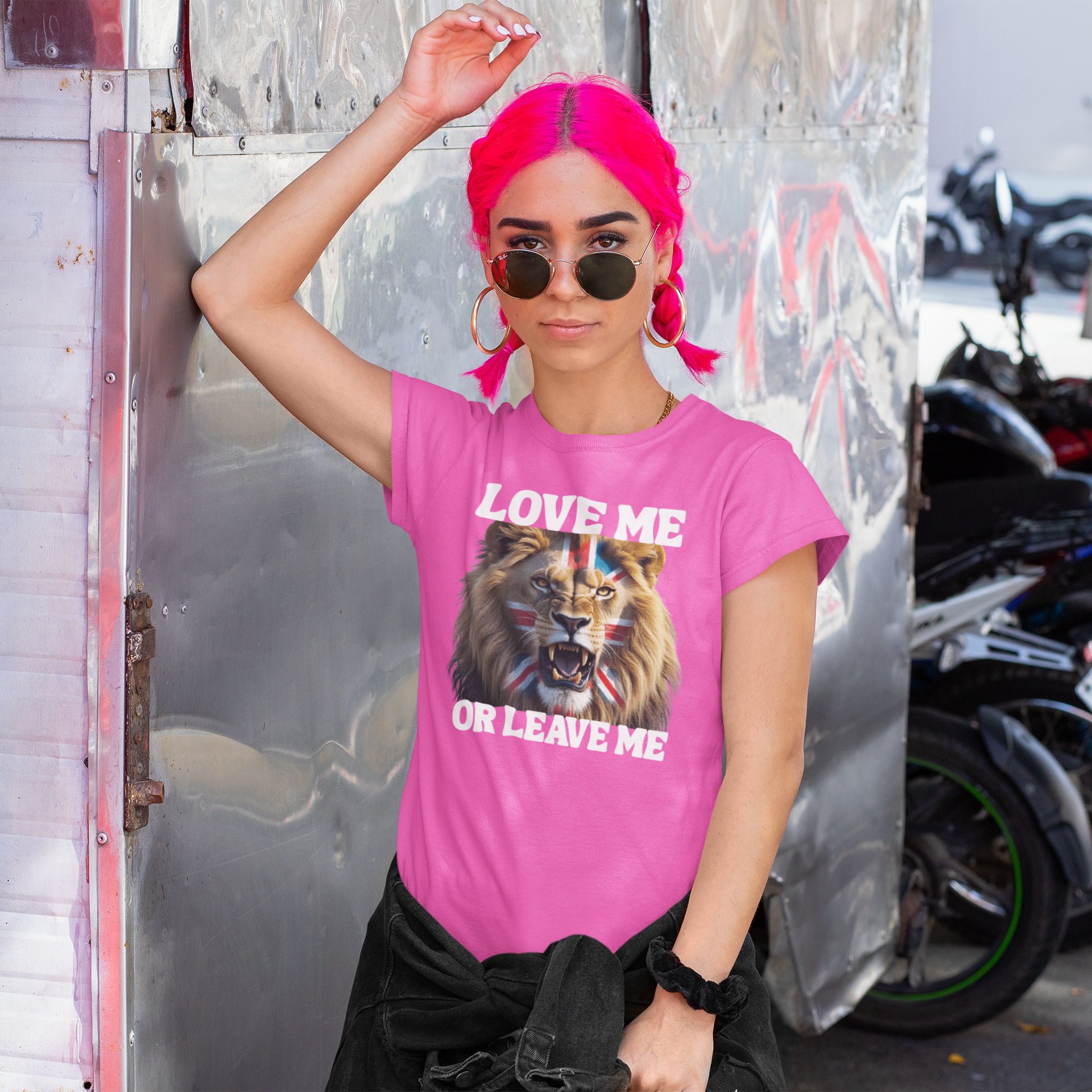 Union Jack Lion Tee - Love Me or Leave Me, Graphic T-Shirt, Unisex Tee, British Pride Shirt, Animal Lover Gift, Casual Wear