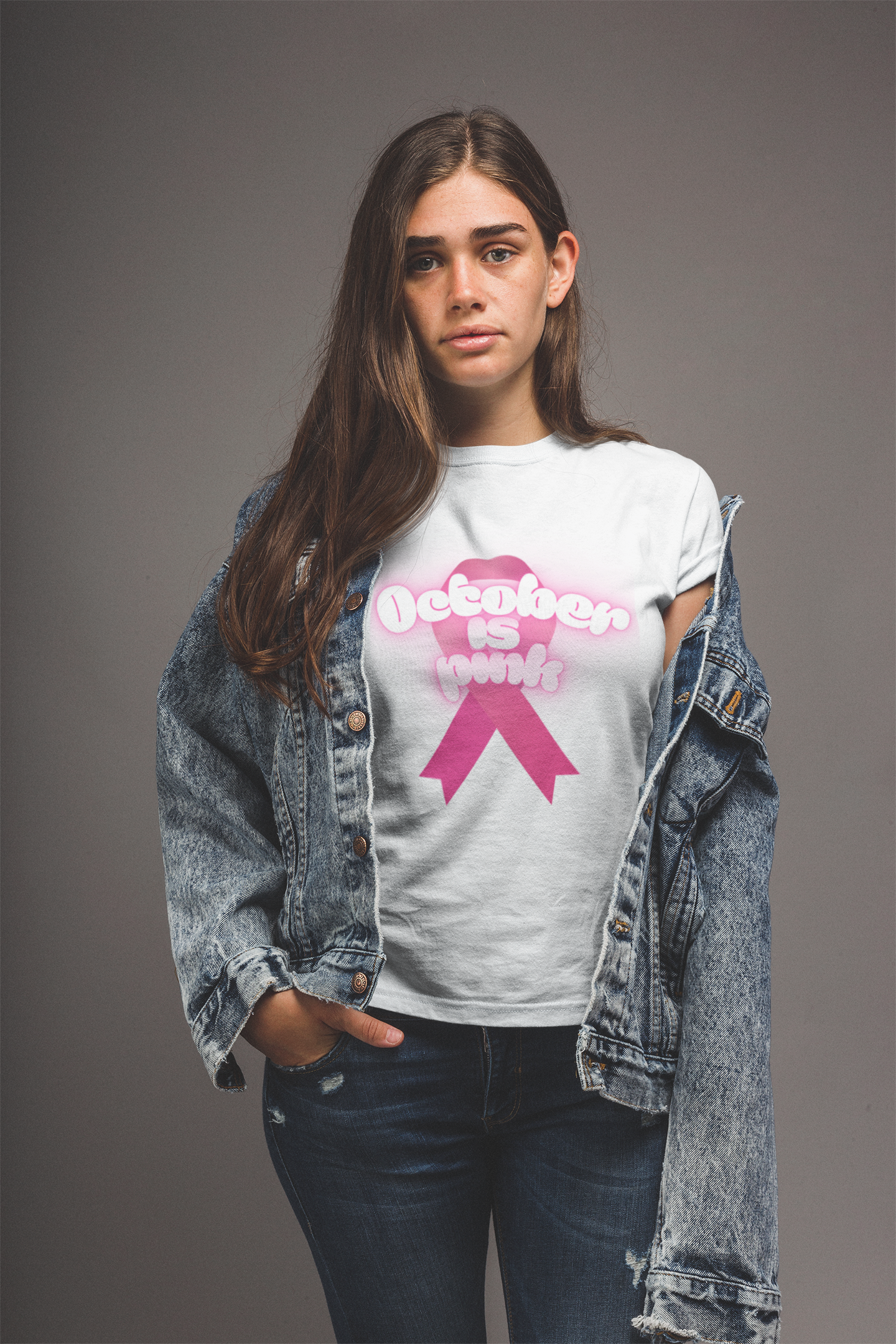 October is Pink Unisex Heavy Cotton Tee, Breast Cancer Awareness Shirt, Support T-Shirt, Gift for October Events, Casual Wear