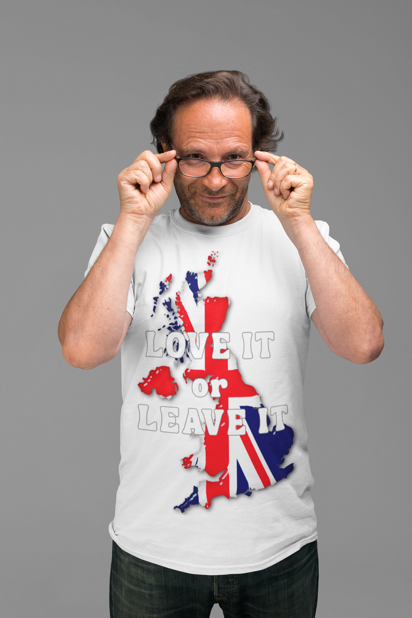 Patriotic Love It or Leave It Tee, British Pride Shirt, Unisex Graphic Top, Casual Wear, Gift for UK Lovers
