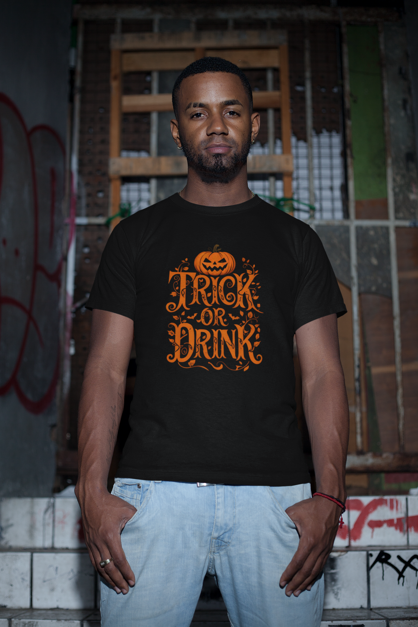 Halloween Trick or Drink Tee, Unisex Party Shirt, Fall Festival Apparel, Spooky Season Clothing, Autumn Celebration Top