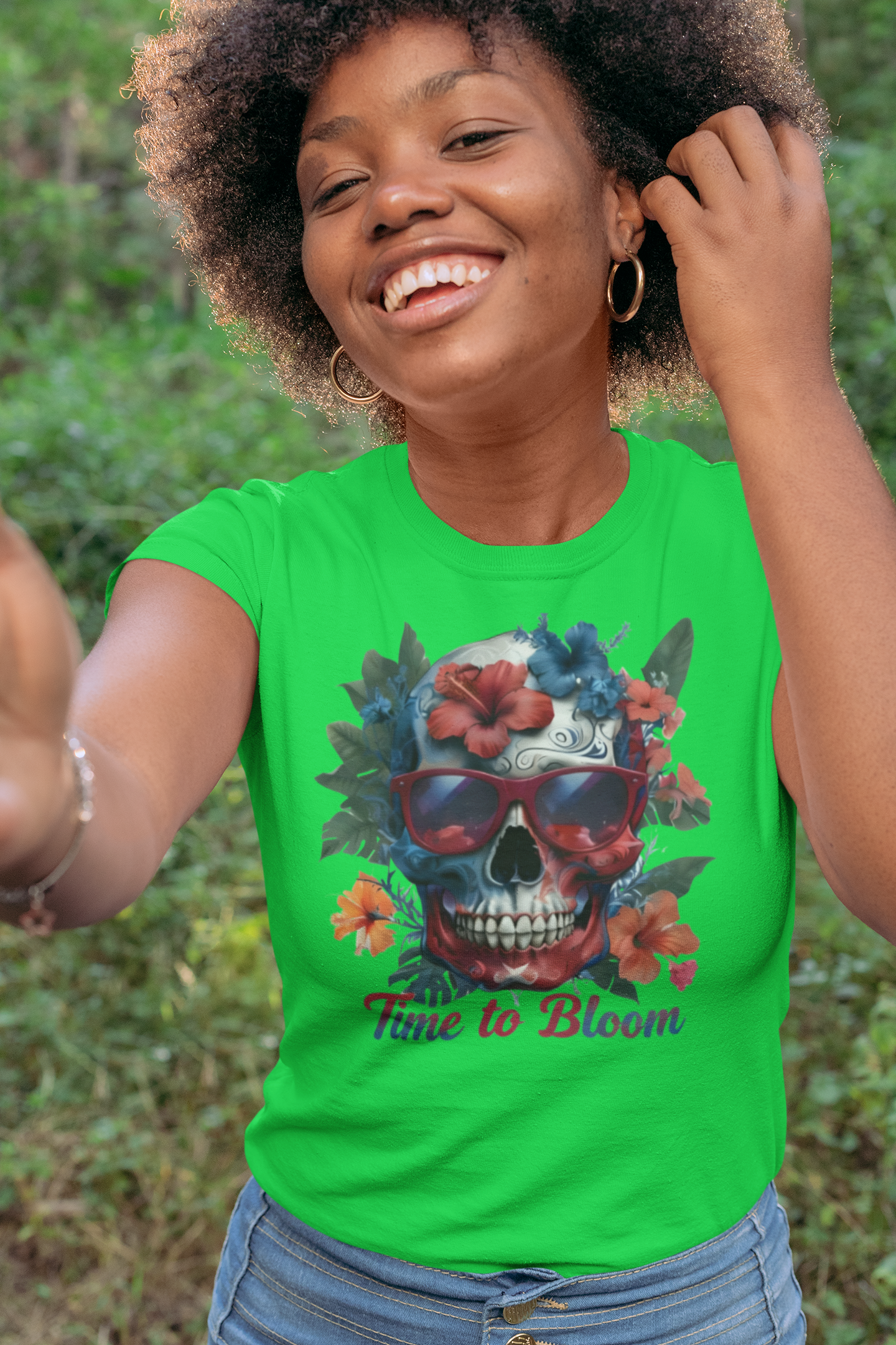 Skull Floral Tee - Time to Bloom, Unisex T-Shirt, Graphic Tee, Gift for Flower Lovers, Vintage Style Apparel