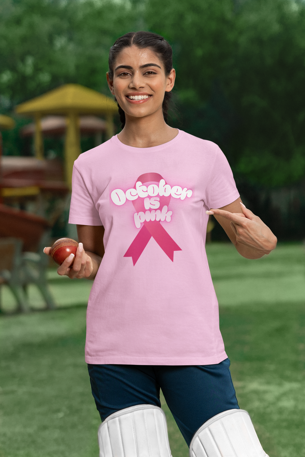 October is Pink Unisex Heavy Cotton Tee, Breast Cancer Awareness Shirt, Support T-Shirt, Gift for October Events, Casual Wear