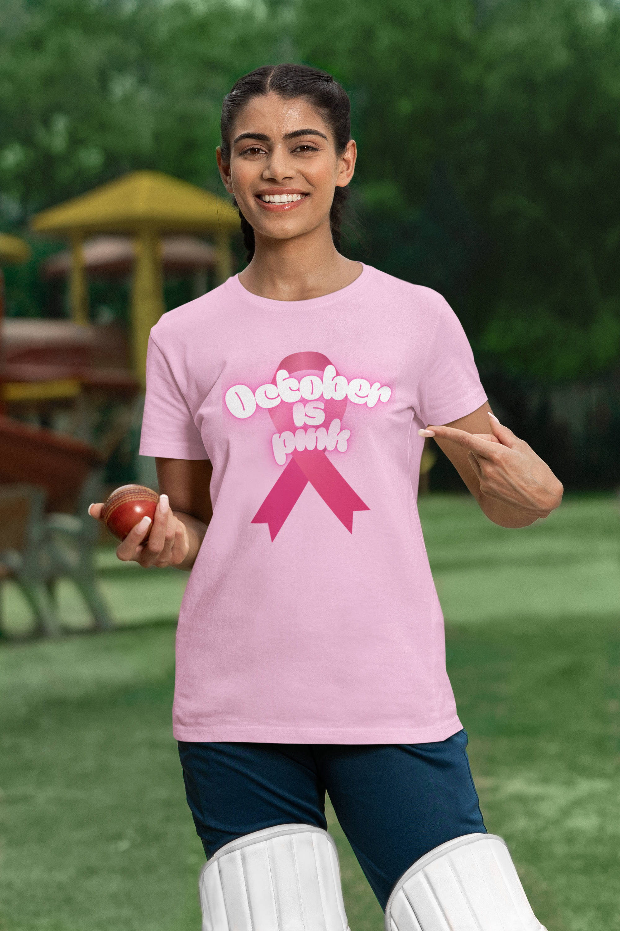 October is Pink Unisex Heavy Cotton Tee, Breast Cancer Awareness Shirt, Support T-Shirt, Gift for October Events, Casual Wear
