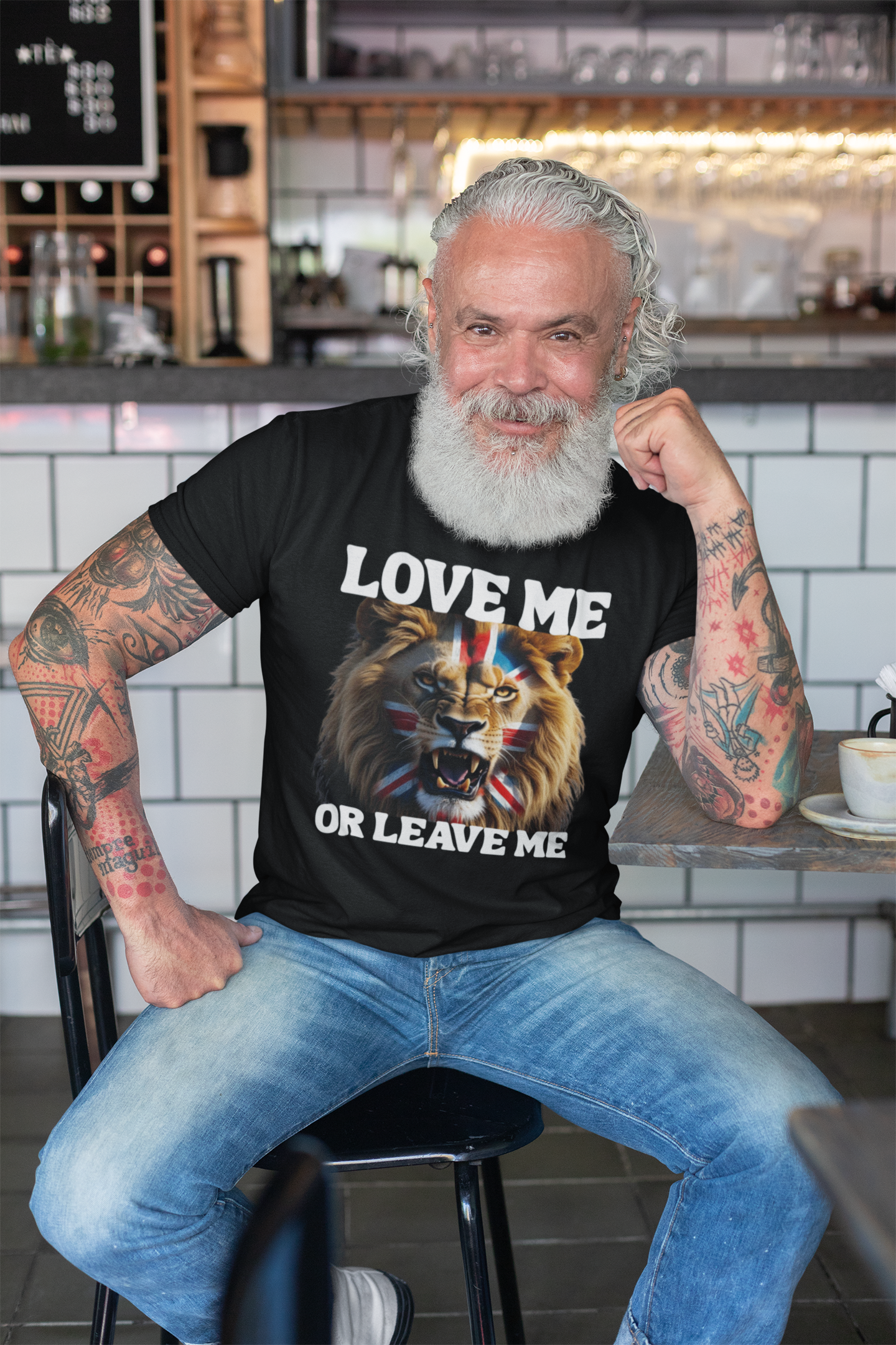 Union Jack Lion Tee - Love Me or Leave Me, Graphic T-Shirt, Unisex Tee, British Pride Shirt, Animal Lover Gift, Casual Wear