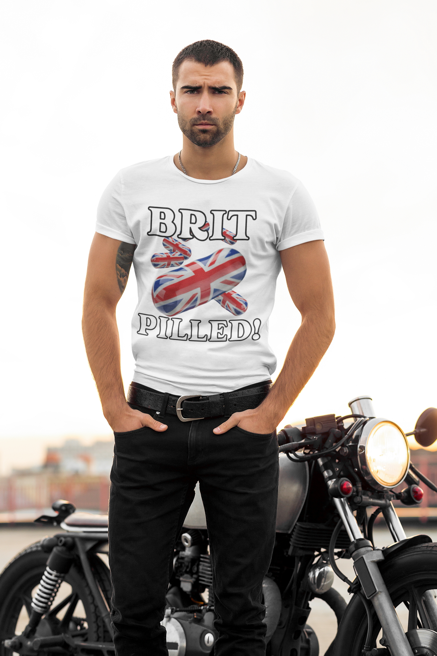 Patriotic Brit Pilled! Union Jack Themed Tee: Perfect for Brits,Edgy relevant make a statement