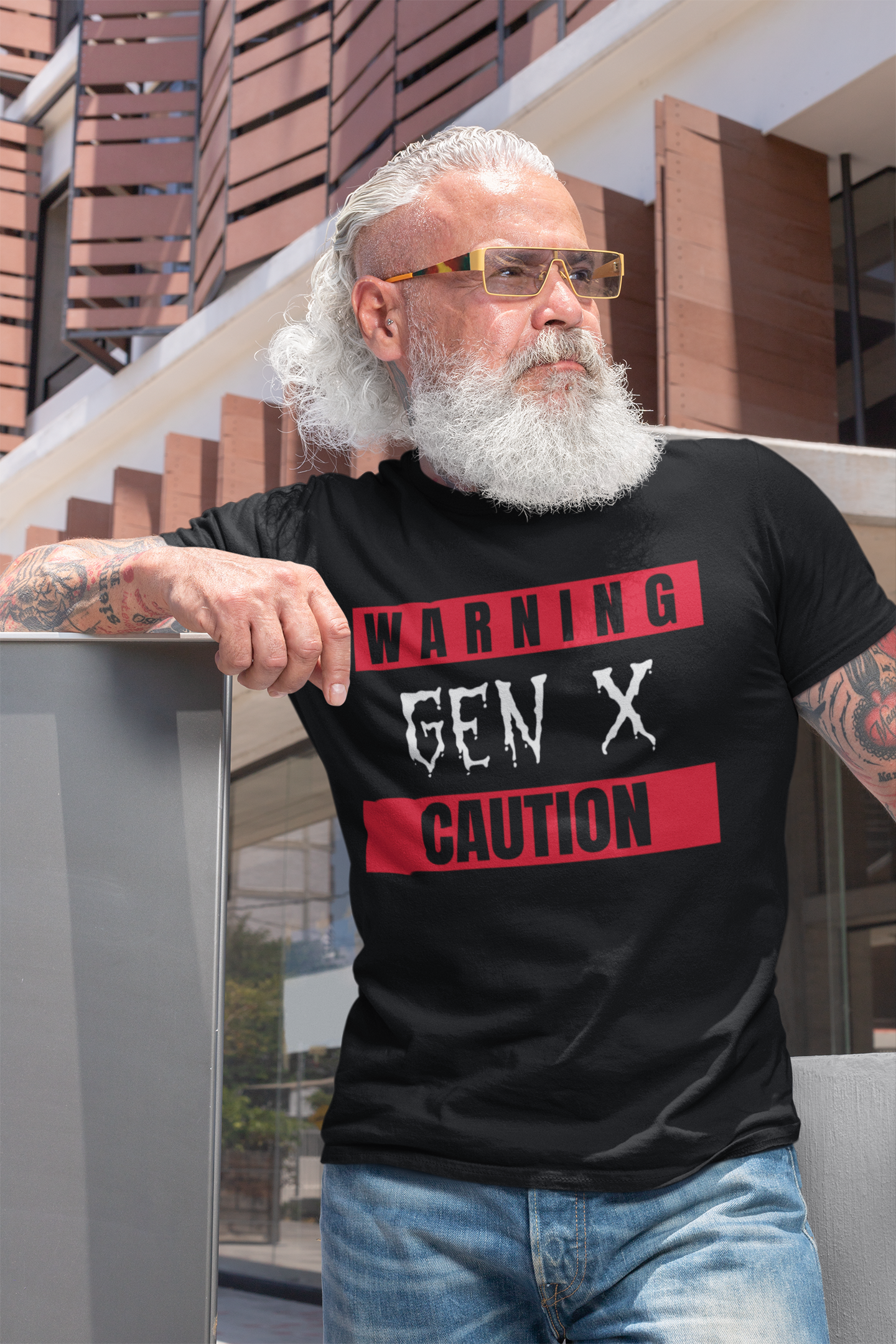 Warning Gen X Caution Tee, Unisex Jersey Tee, Vintage Style T-Shirt, Nostalgic Apparel, Gift for Gen Xers, Funny Gen X Shirt