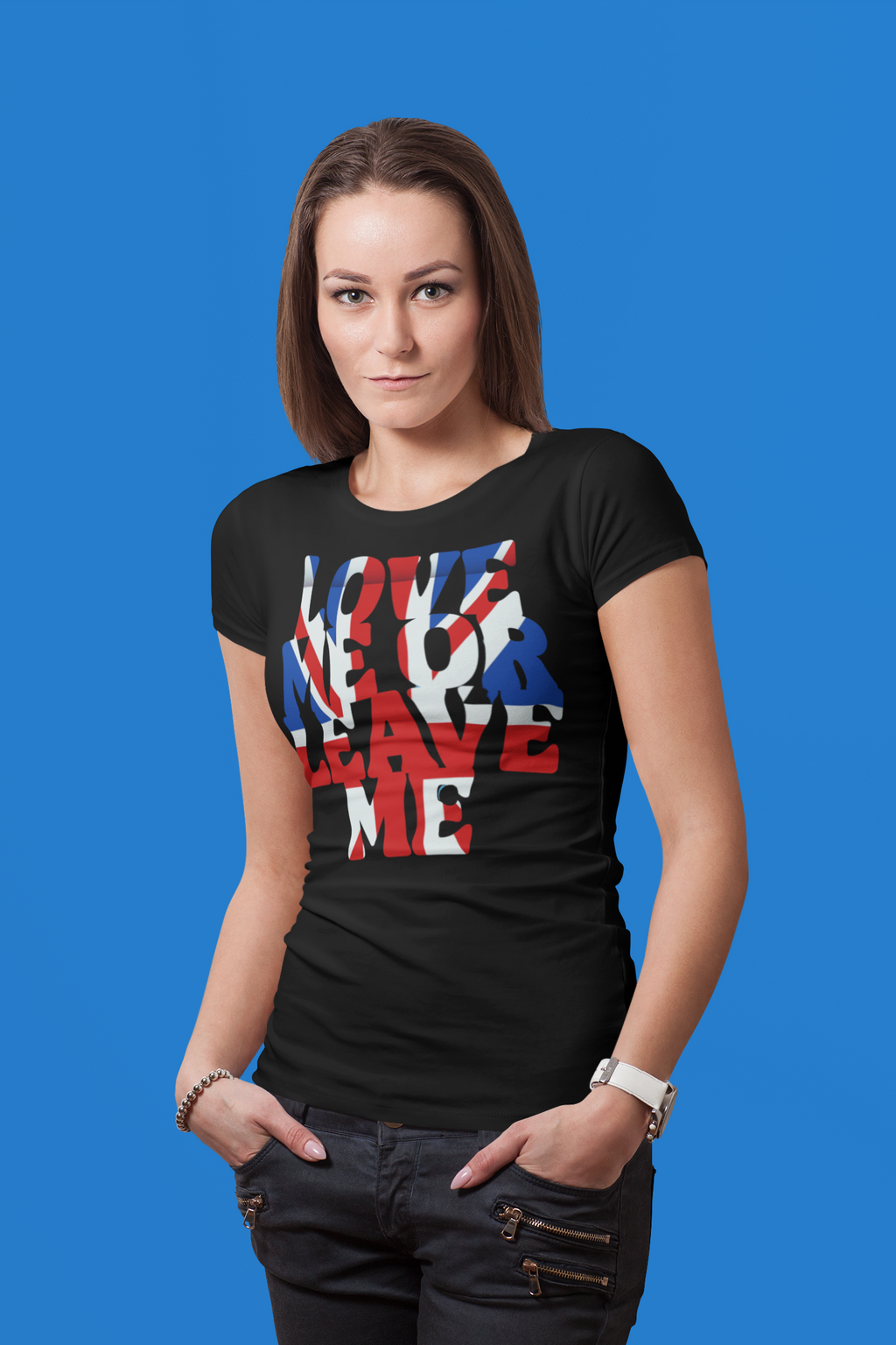 Union Jack Love Me or Leave Me Unisex Tee | Casual Graphic T-Shirt, Gift for Friends, Summer Wear, Festival Outfit, Statement Tee