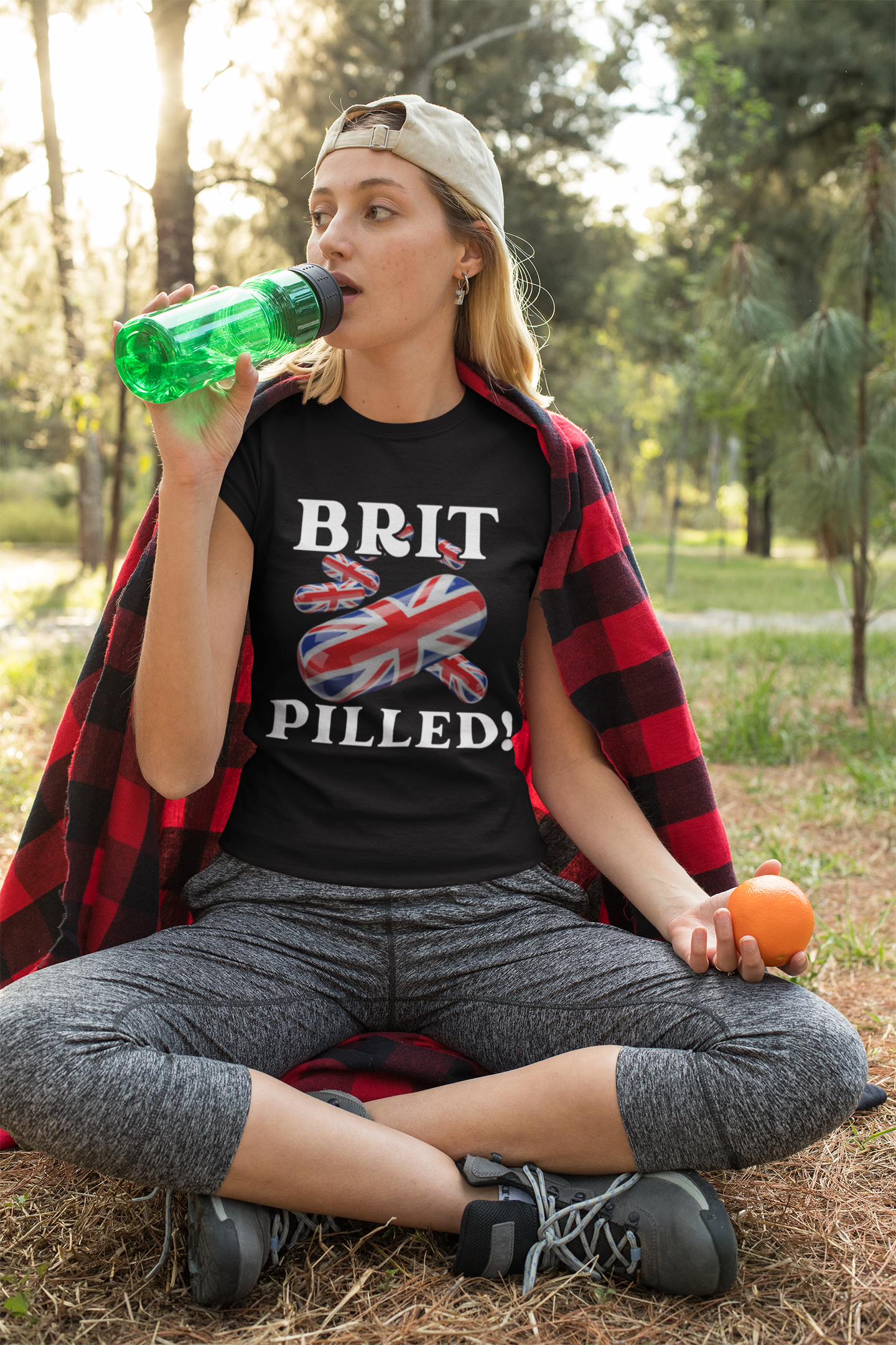 Patriotic Brit Pilled! Union Jack Themed Tee: Perfect for Brits,Edgy relevant make a statement