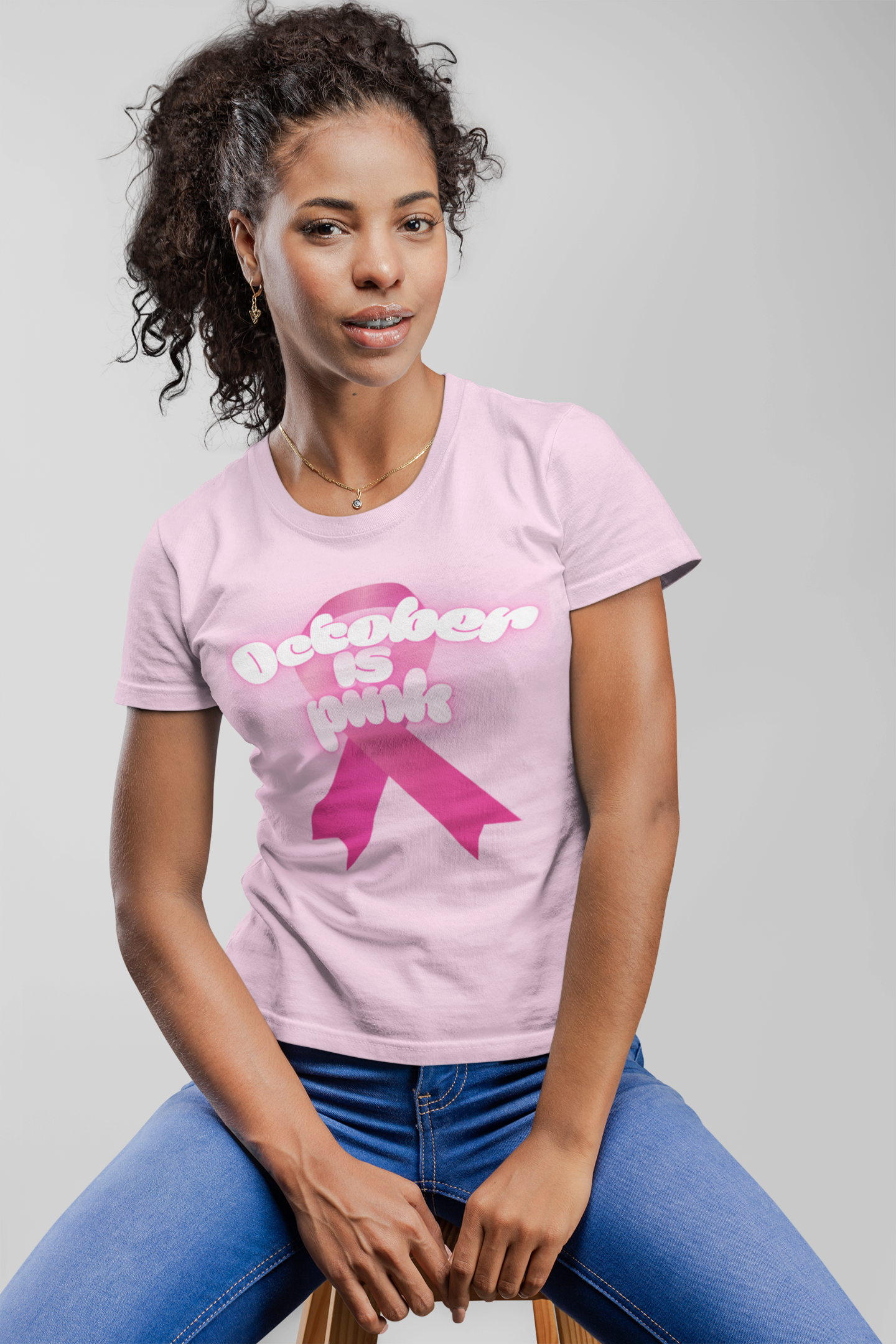 October is Pink Unisex Heavy Cotton Tee, Breast Cancer Awareness Shirt, Support T-Shirt, Gift for October Events, Casual Wear