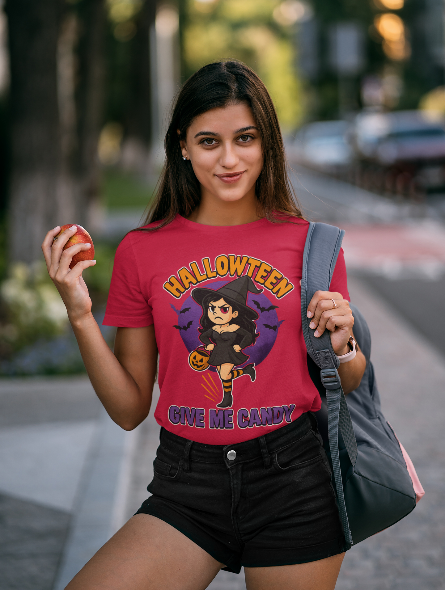Halloween Witch Give Me Candy T-Shirt, Unisex Softstyle Tee for Halloween Parties, Costume, Gift, Spooky Season