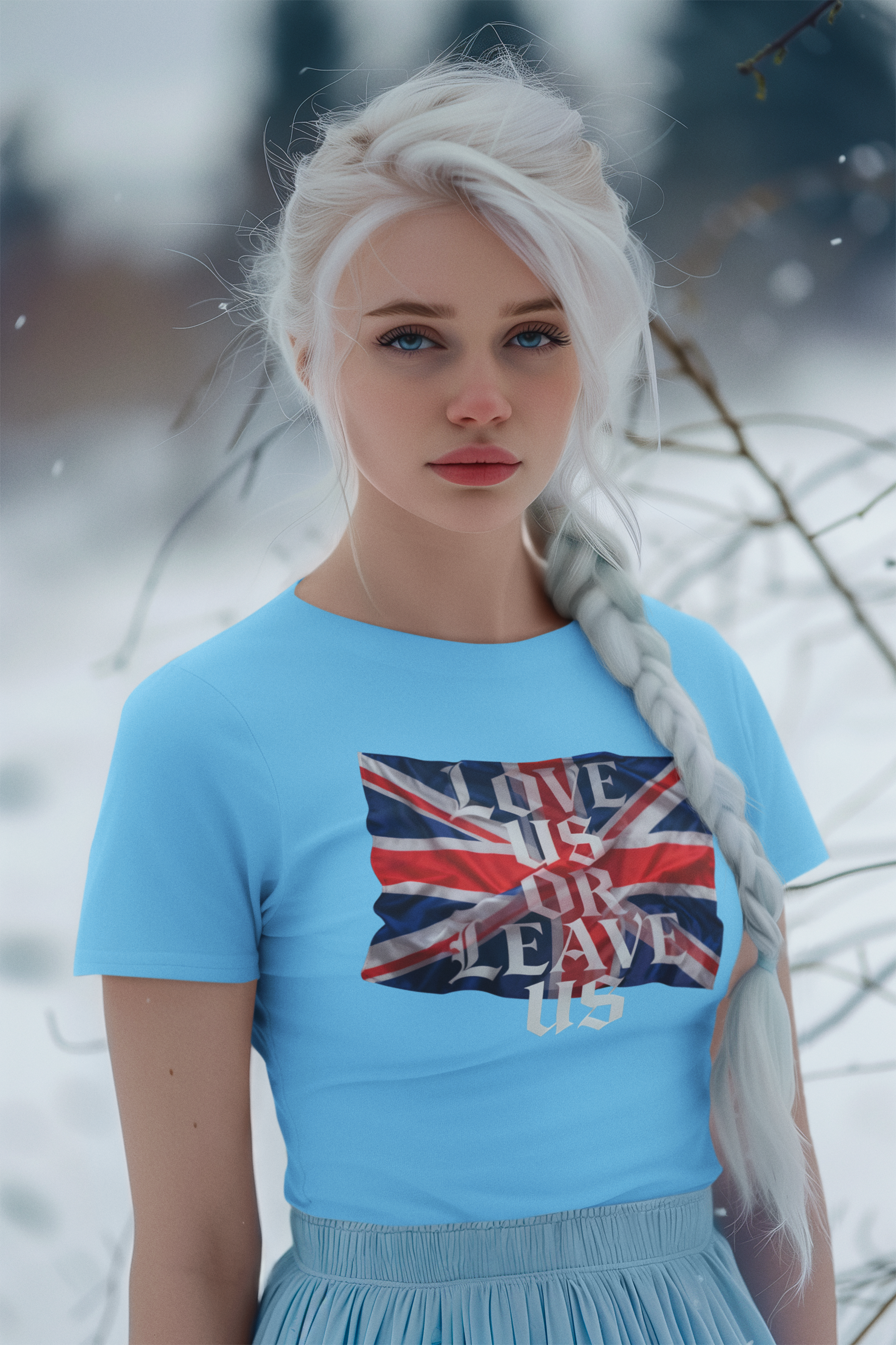 Union Flag Statement Tee, Love Us or Leave Us T-Shirt, British Pride Apparel, Unisex Cotton Shirt, Ideal for Festivals, Casual Wear