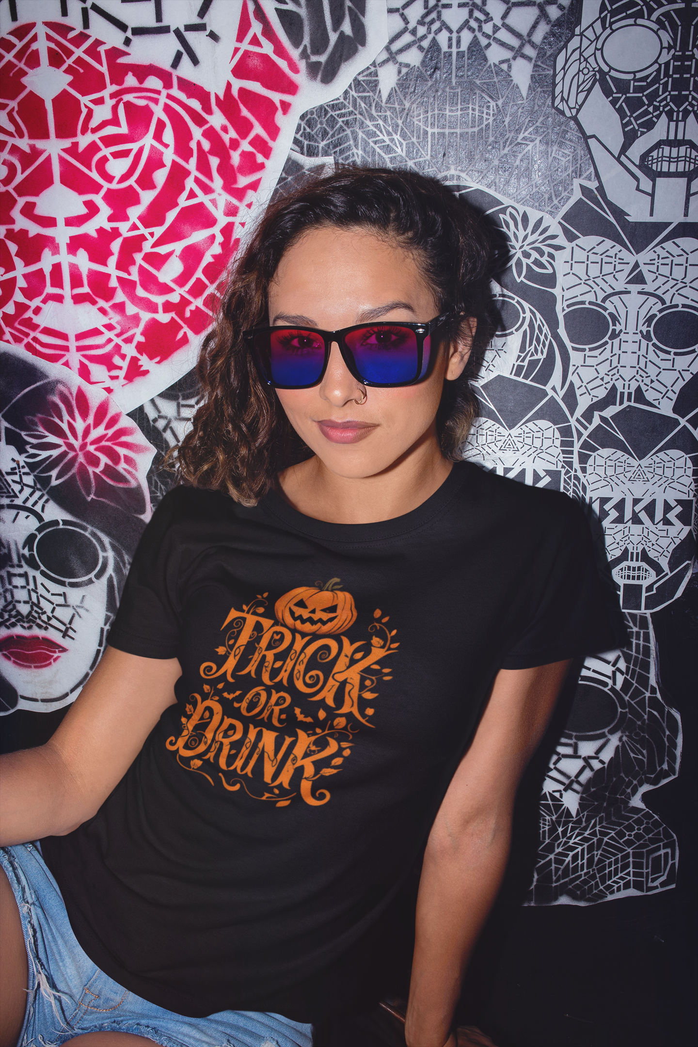 Halloween Trick or Drink Tee, Unisex Party Shirt, Fall Festival Apparel, Spooky Season Clothing, Autumn Celebration Top