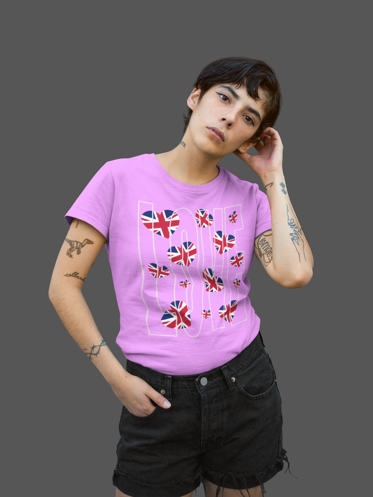 Patriotic Love in Union - Union Jack Hearts Unisex Jersey Tee, Love Shirt, Graphic Tee, Casual Wear, British Flag