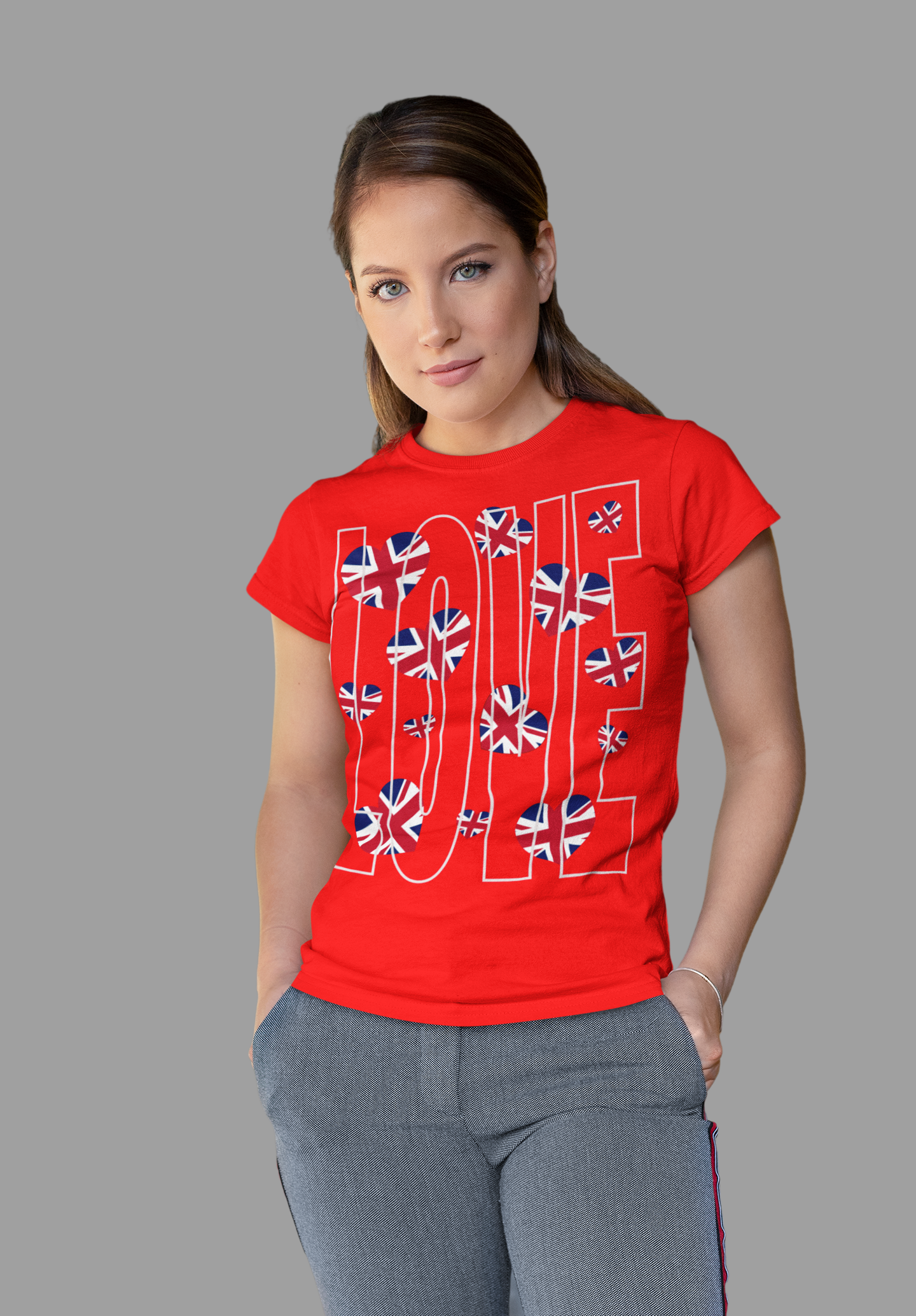 Patriotic Love in Union - Union Jack Hearts Unisex Jersey Tee, Love Shirt, Graphic Tee, Casual Wear, British Flag
