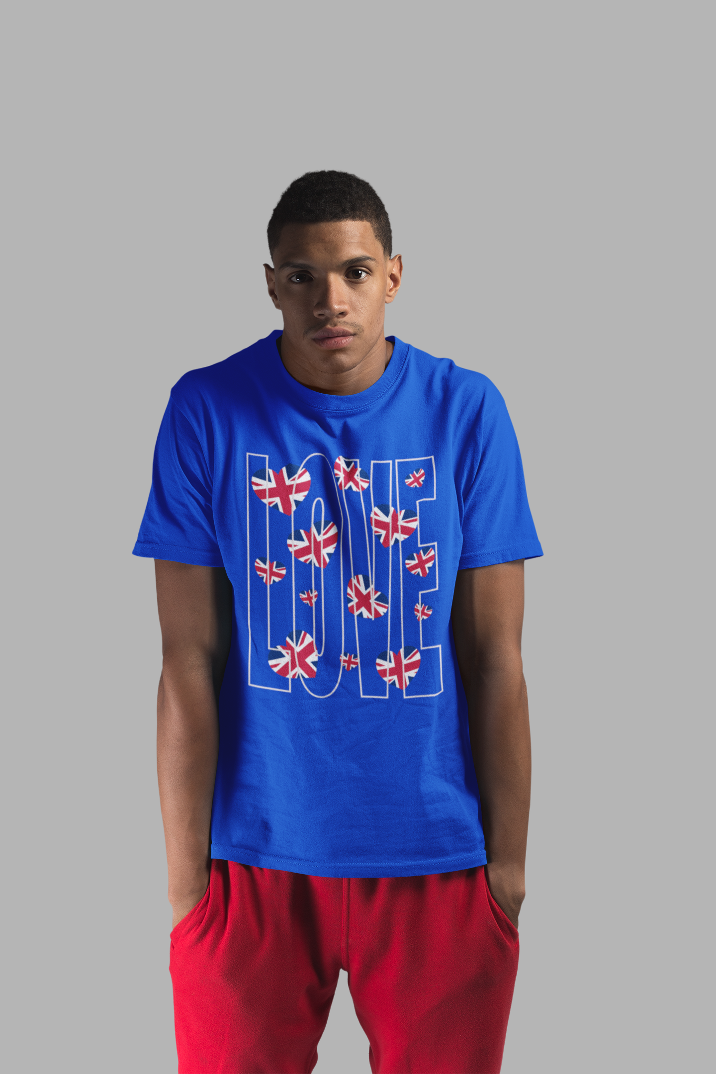 Patriotic Love in Union - Union Jack Hearts Unisex Jersey Tee, Love Shirt, Graphic Tee, Casual Wear, British Flag
