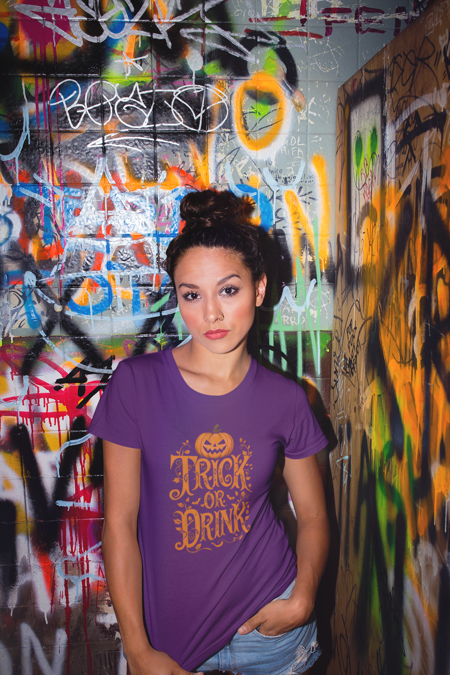 Halloween Trick or Drink Tee, Unisex Party Shirt, Fall Festival Apparel, Spooky Season Clothing, Autumn Celebration Top