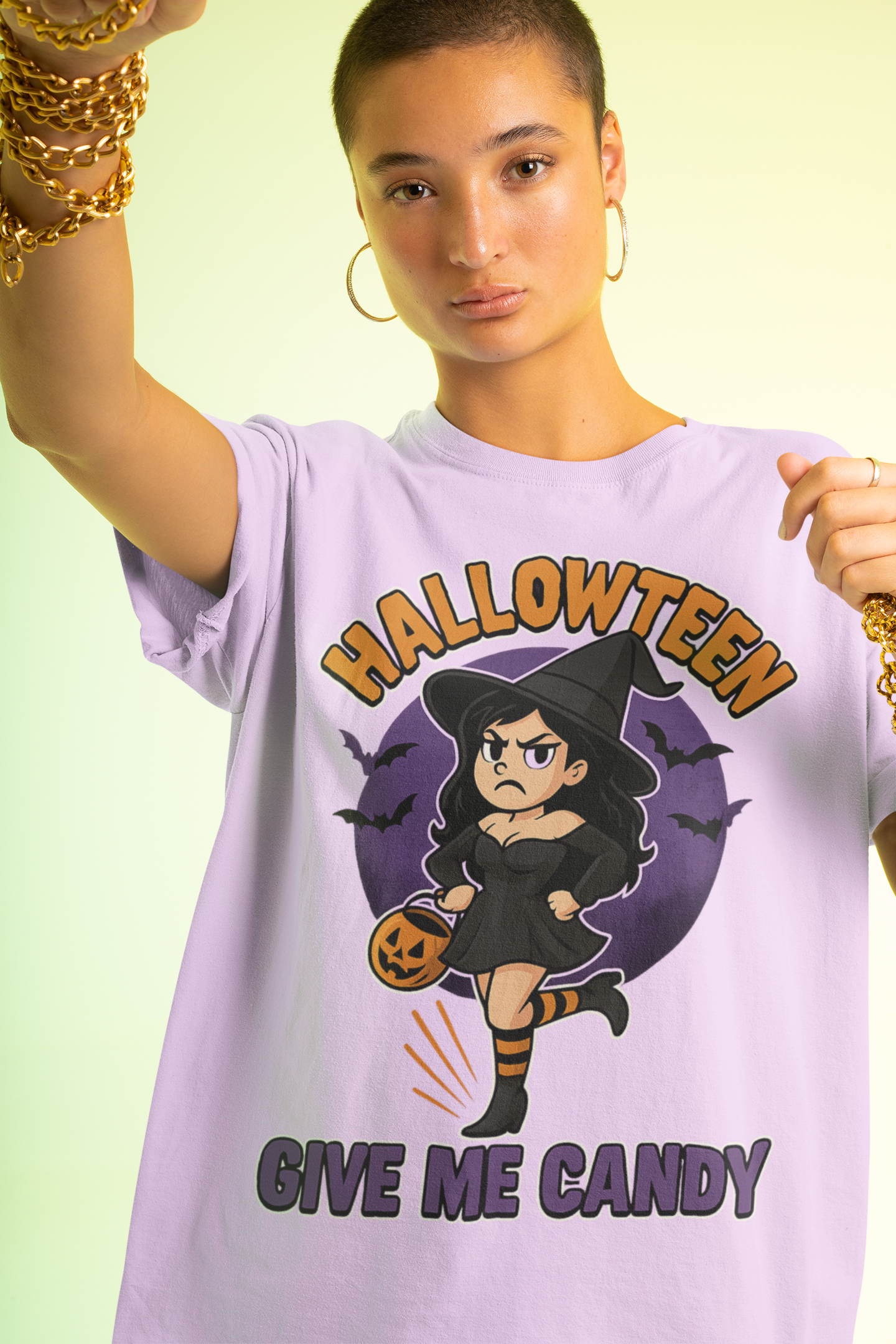 Halloween Witch Give Me Candy T-Shirt, Unisex Softstyle Tee for Halloween Parties, Costume, Gift, Spooky Season