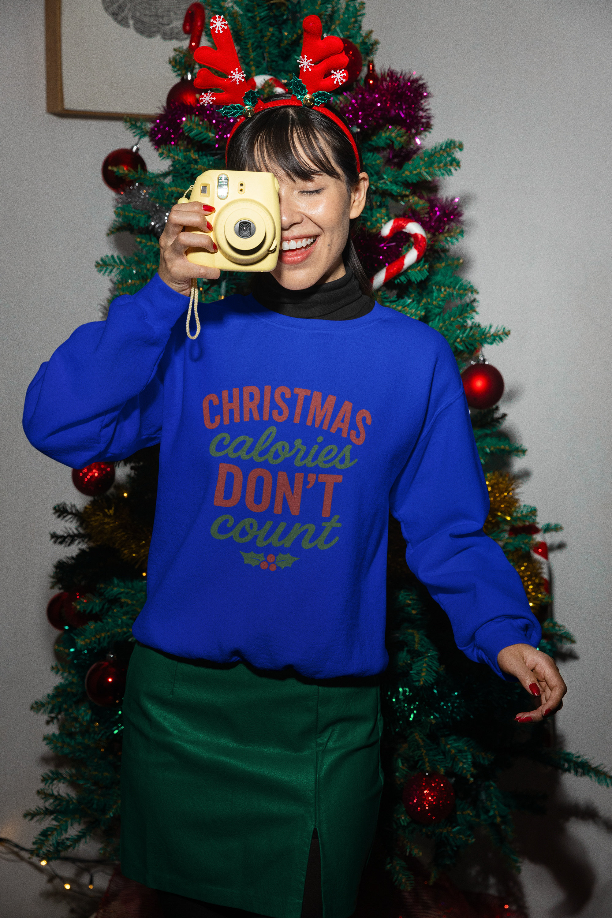 Sweatshirt — "Christmas Calories Don't Count" Holiday Crewneck